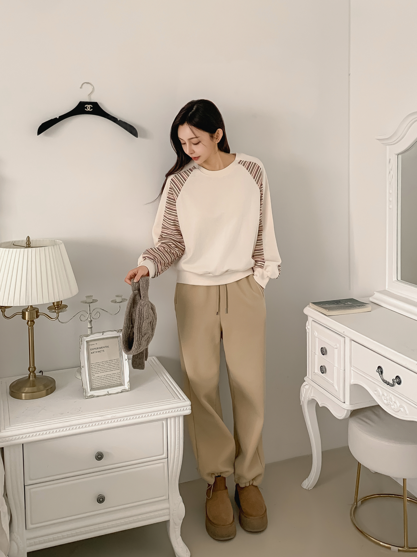 裏起毛ラウンドネックボーダー配色スウェット | 詳細画像18