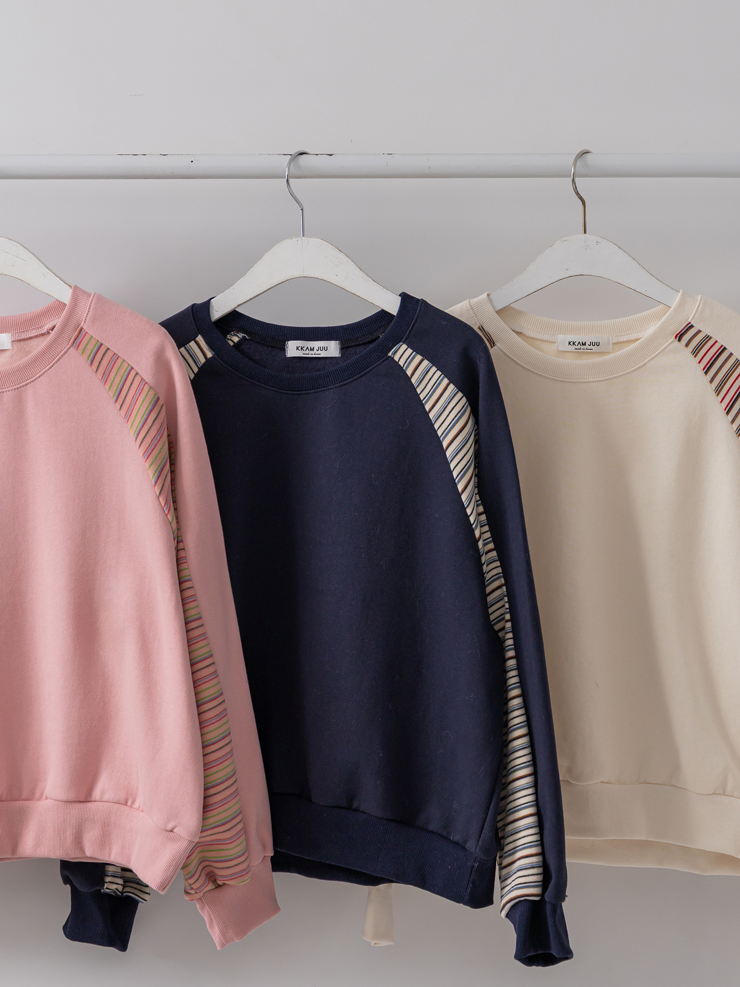 裏起毛ラウンドネックボーダー配色スウェット | 詳細画像3