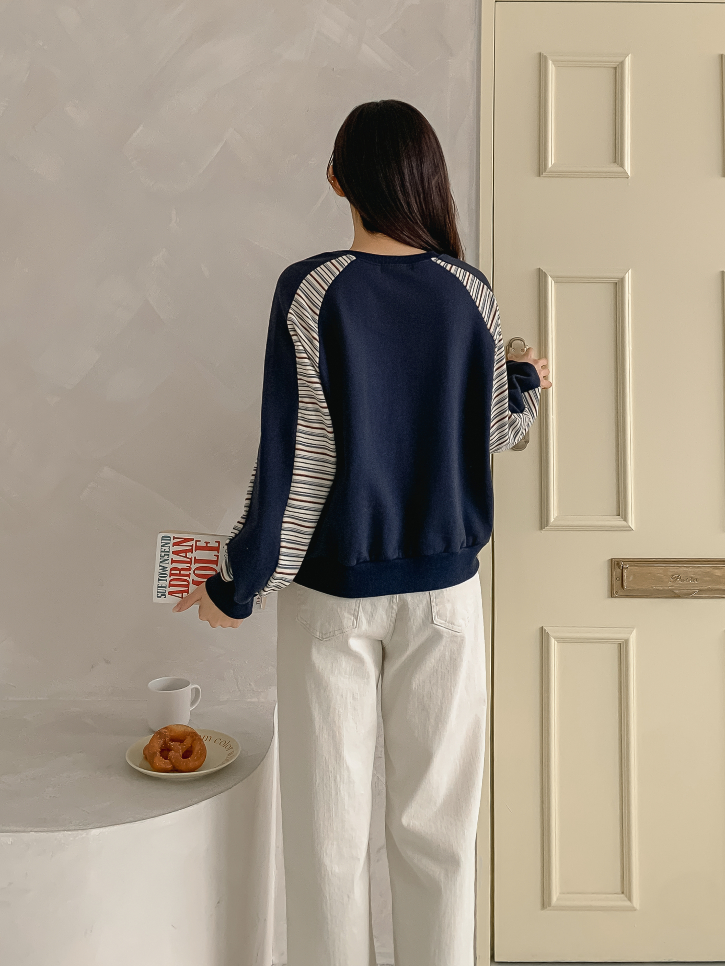 裏起毛ラウンドネックボーダー配色スウェット | 詳細画像27