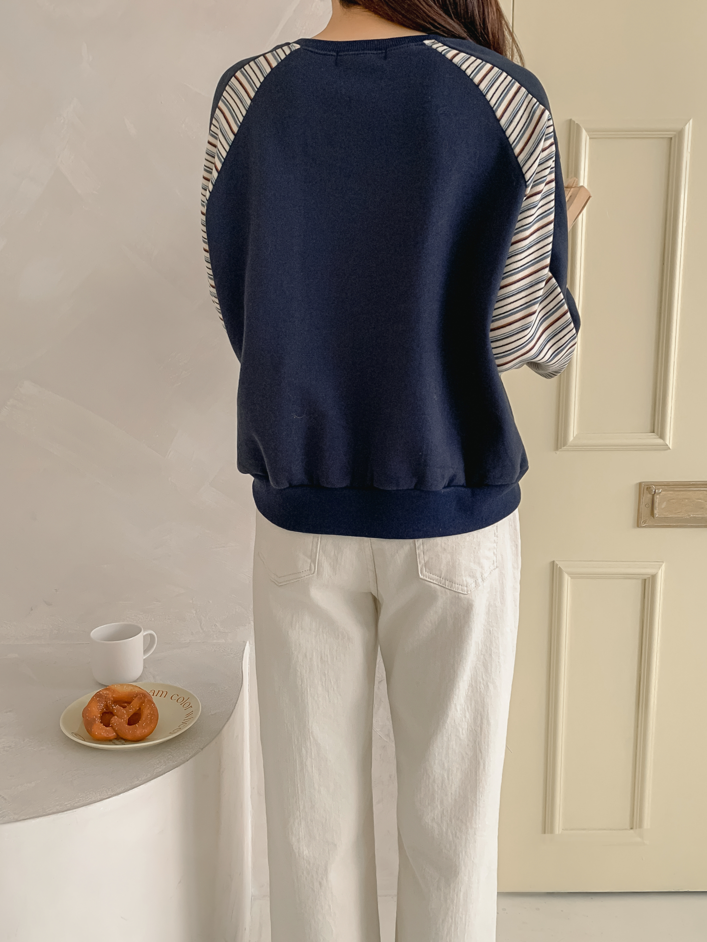 裏起毛ラウンドネックボーダー配色スウェット | 詳細画像28