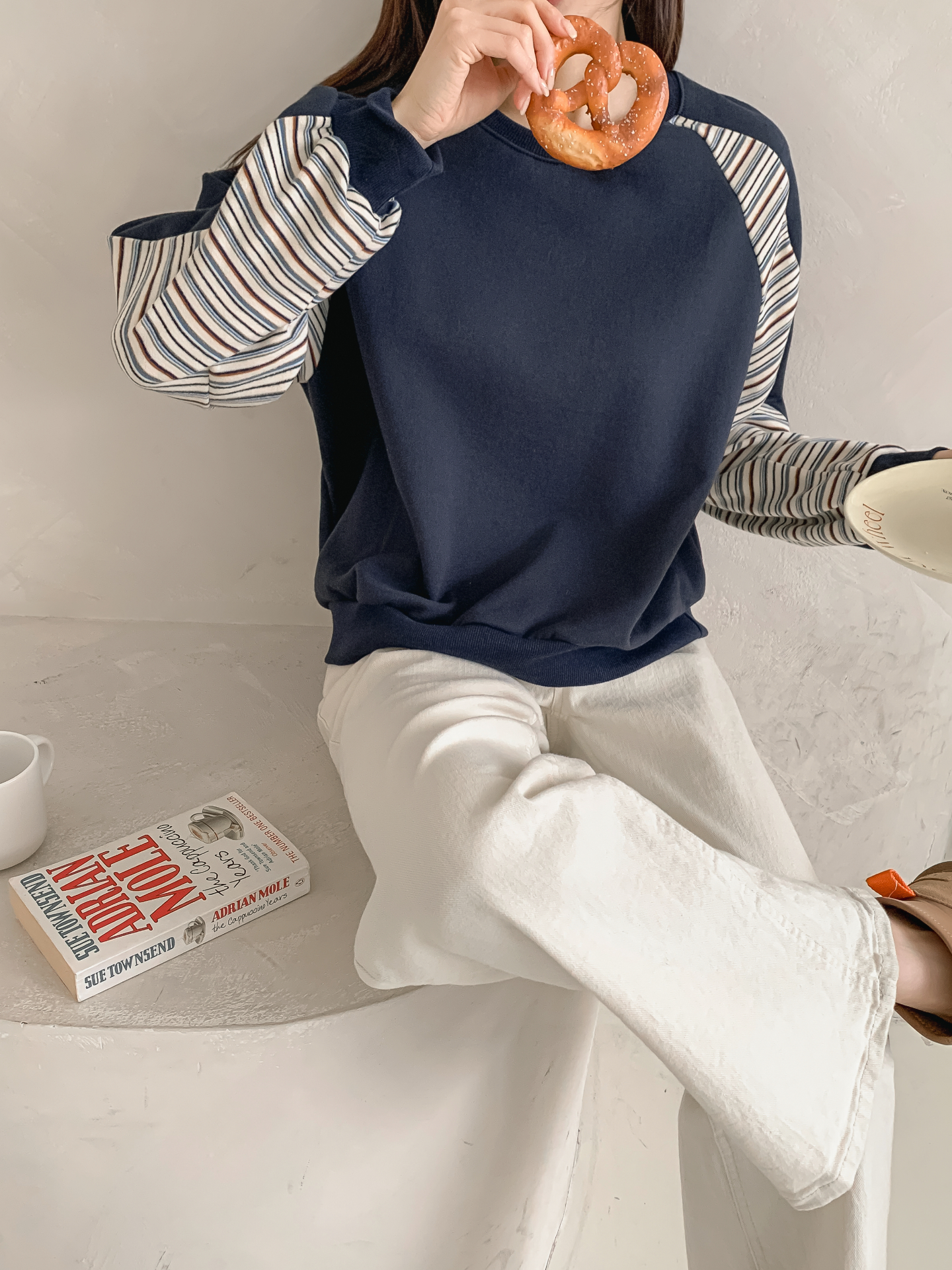 裏起毛ラウンドネックボーダー配色スウェット | 詳細画像34