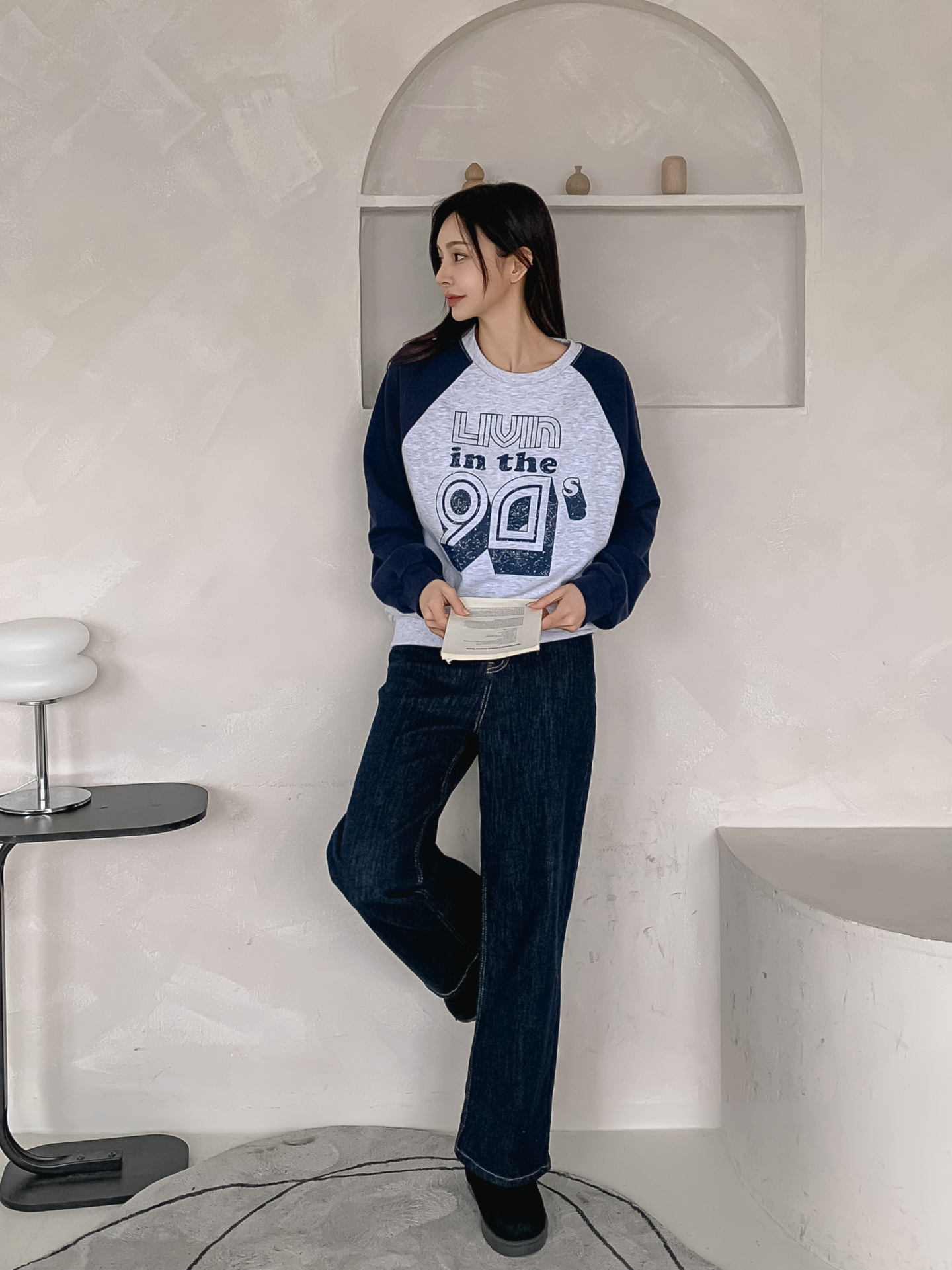 ラウンドネックラグランプリントスウェット | 詳細画像8