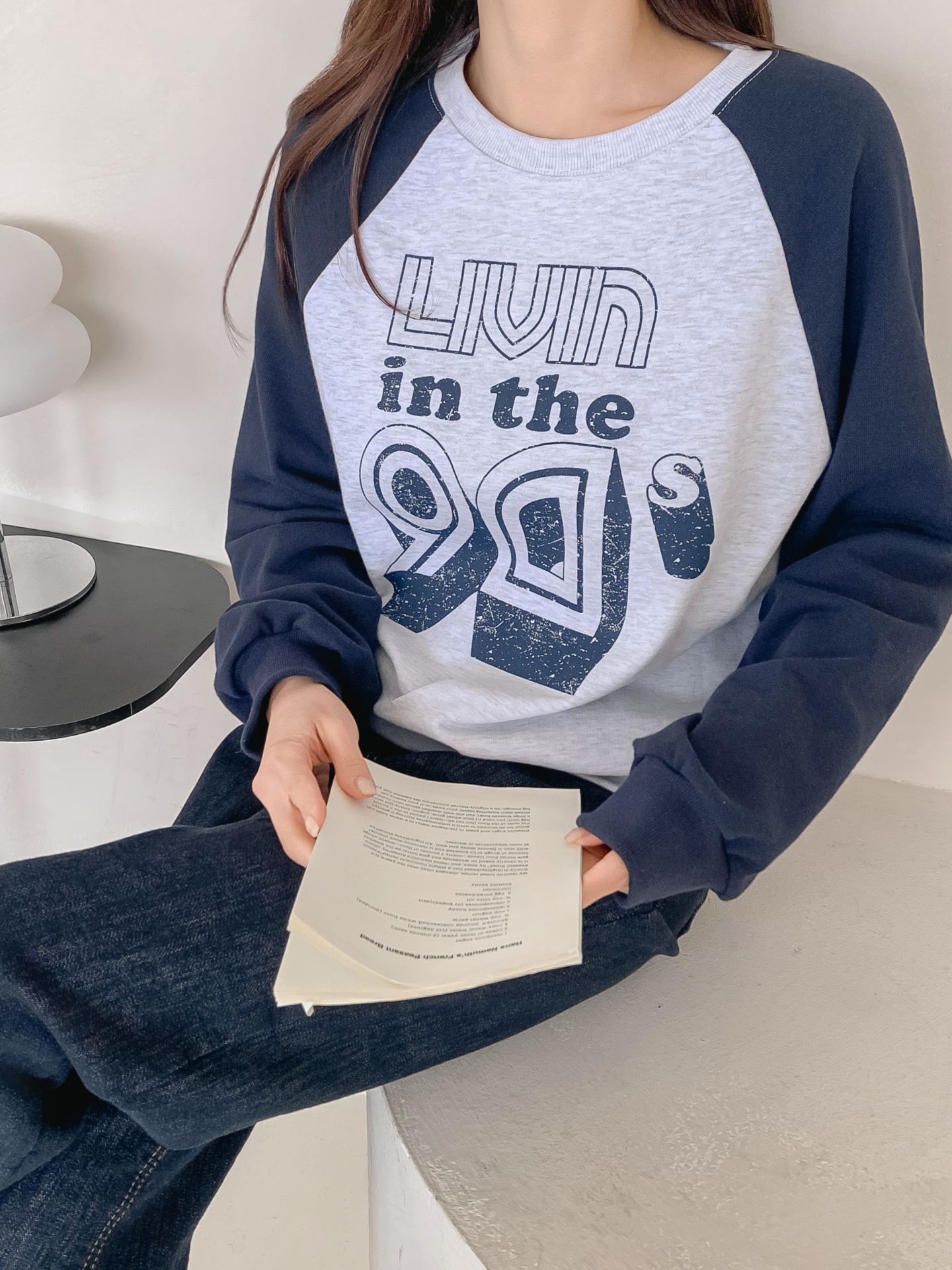 ラウンドネックラグランプリントスウェット | 詳細画像13