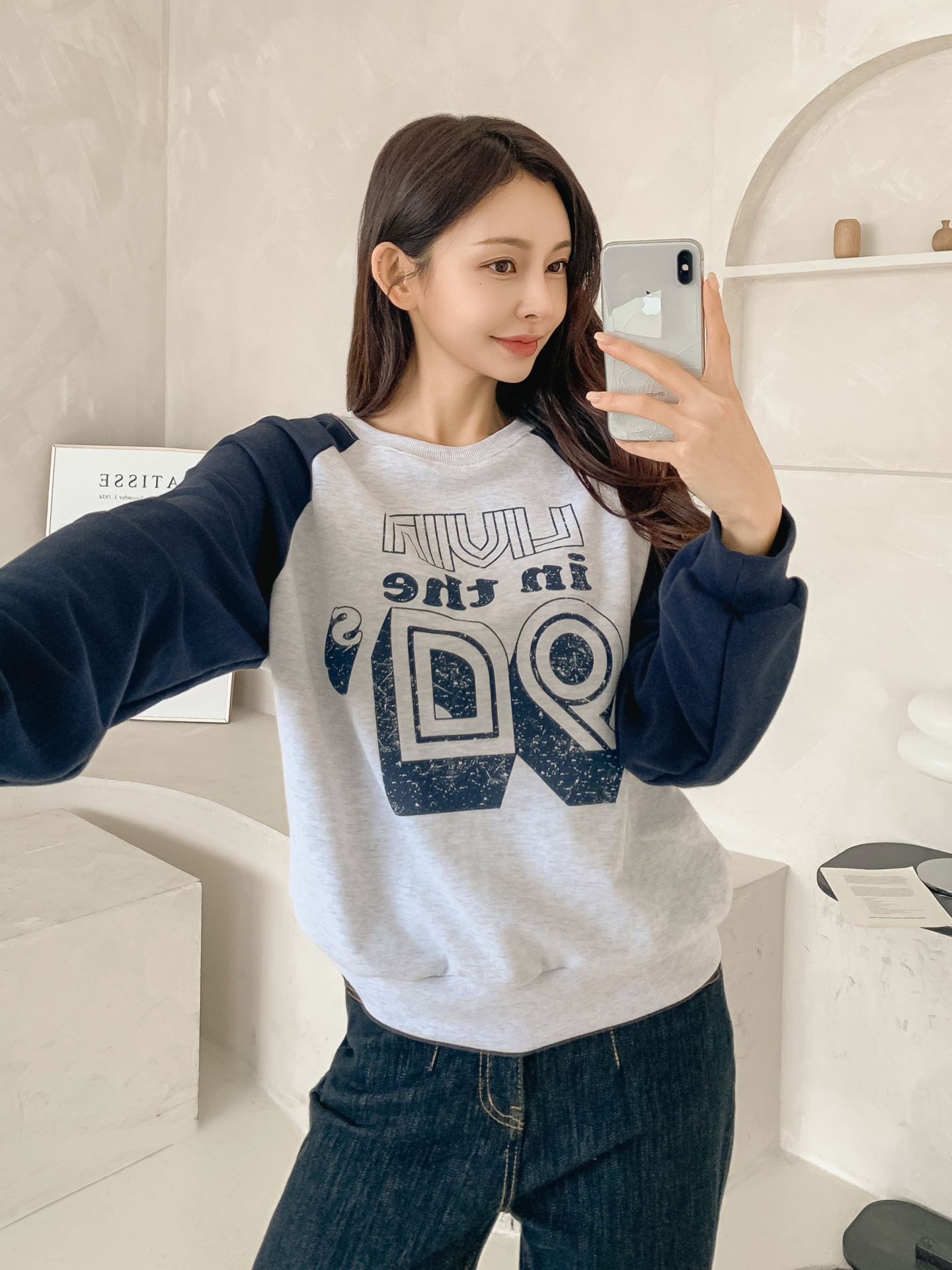 ラウンドネックラグランプリントスウェット | 詳細画像18