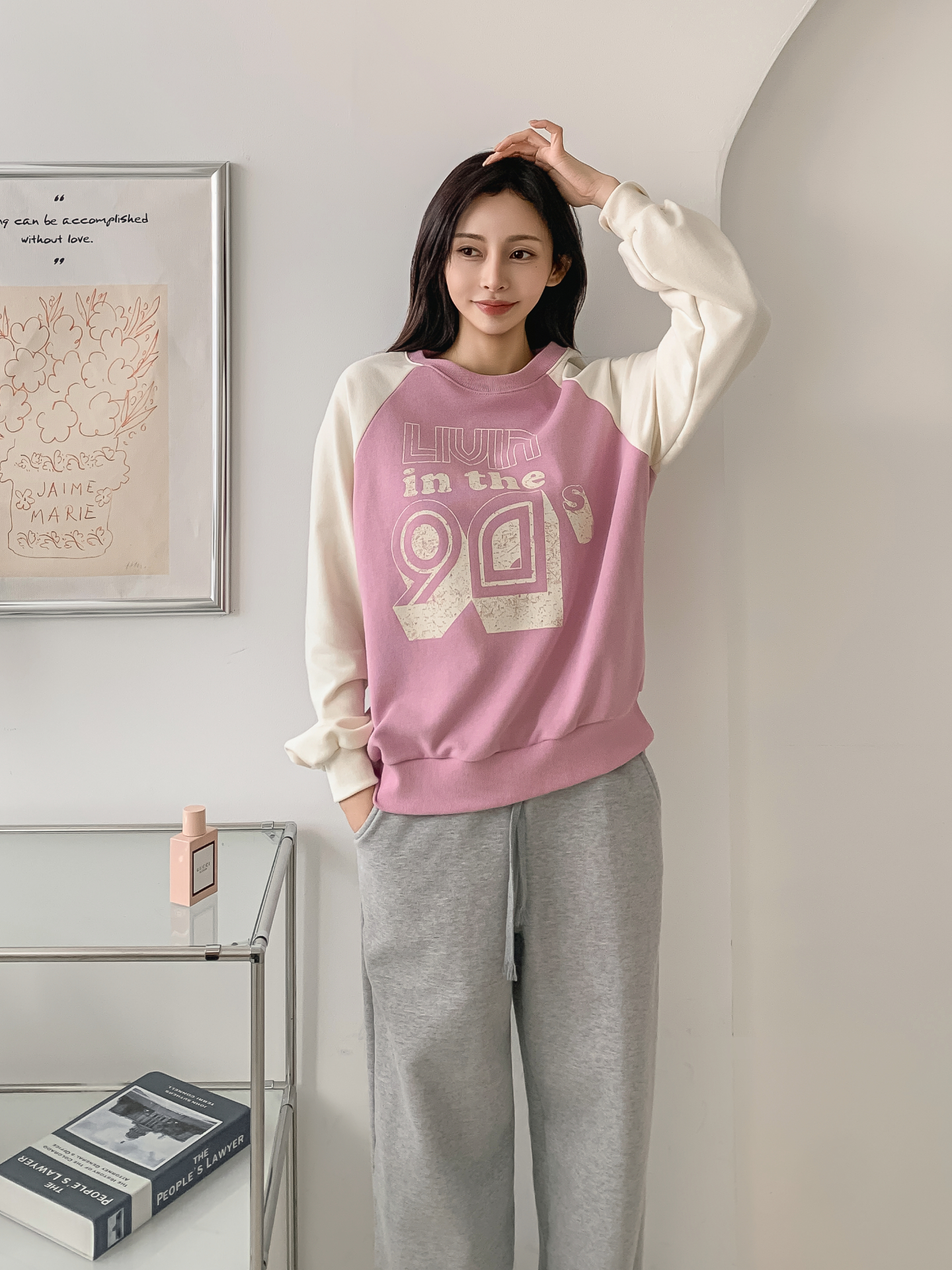 ラウンドネックラグランプリントスウェット | 詳細画像21