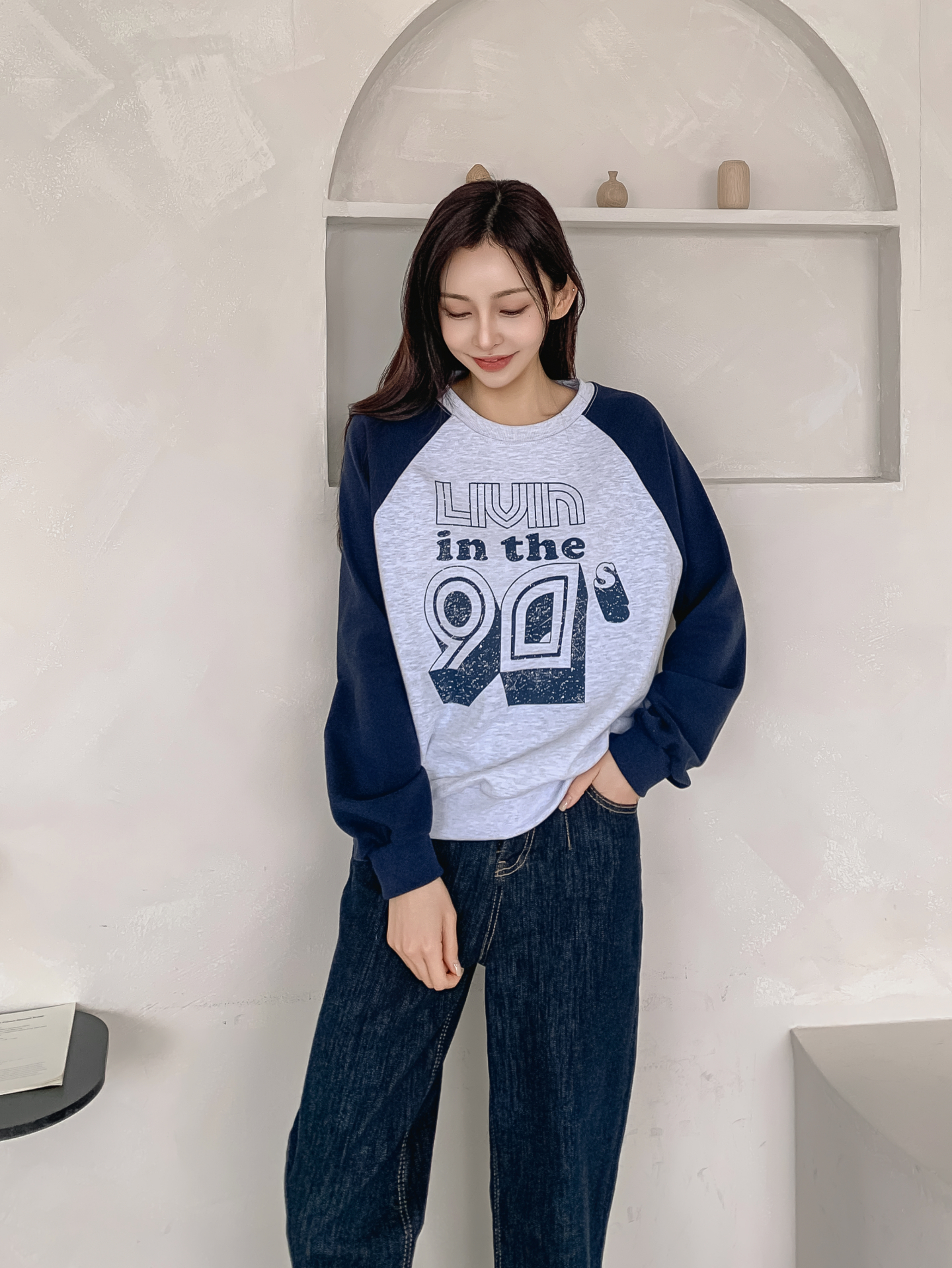 ラウンドネックラグランプリントスウェット | 詳細画像6