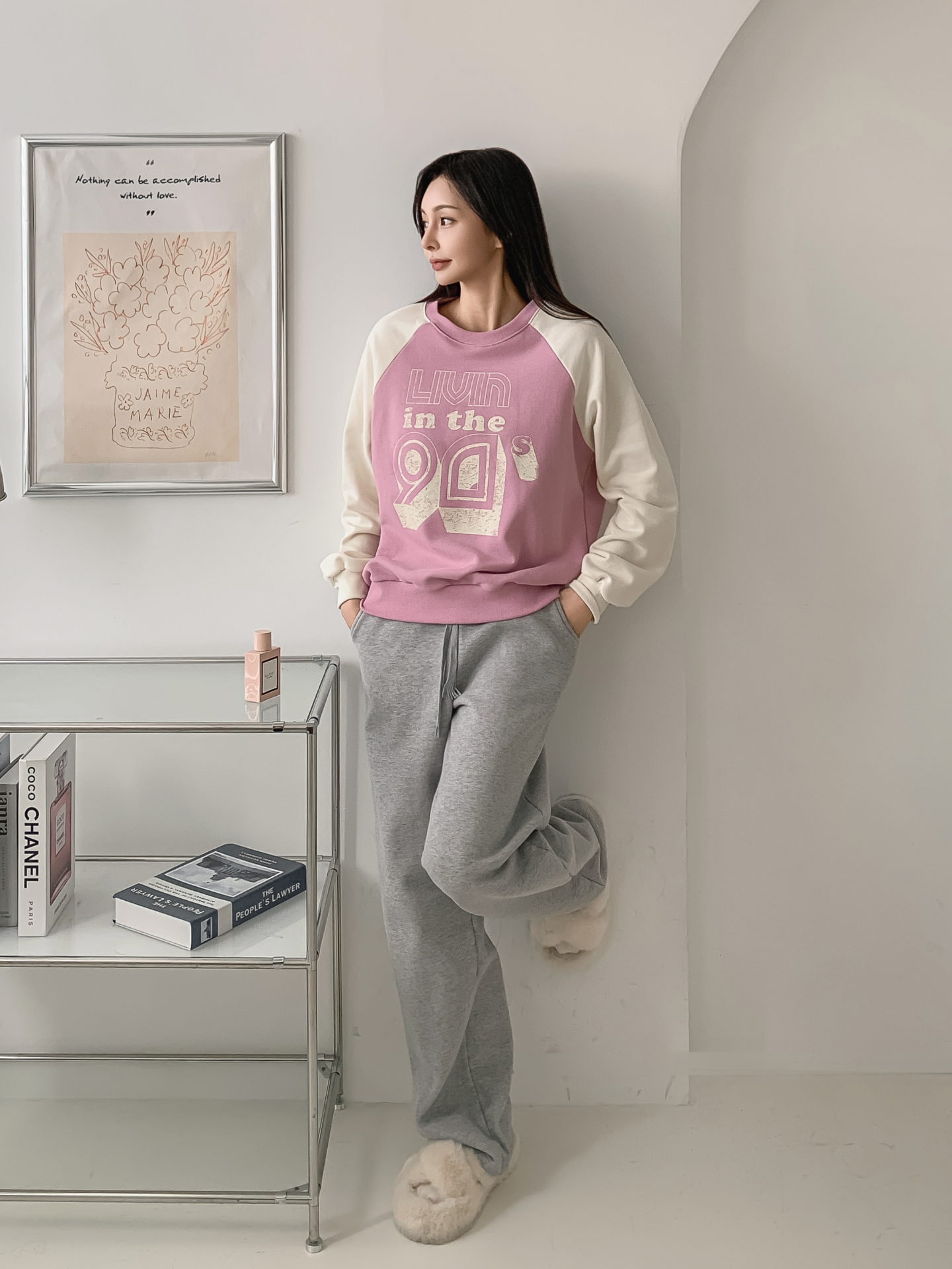 ラウンドネックラグランプリントスウェット | 詳細画像22