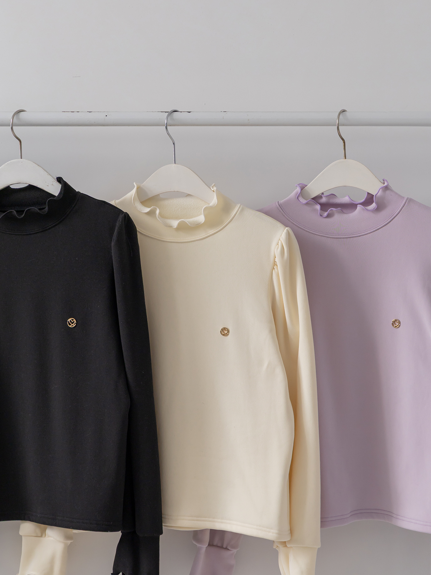 裏起毛ハーフネックメロウシャーリングペンダントブラウス | 詳細画像3