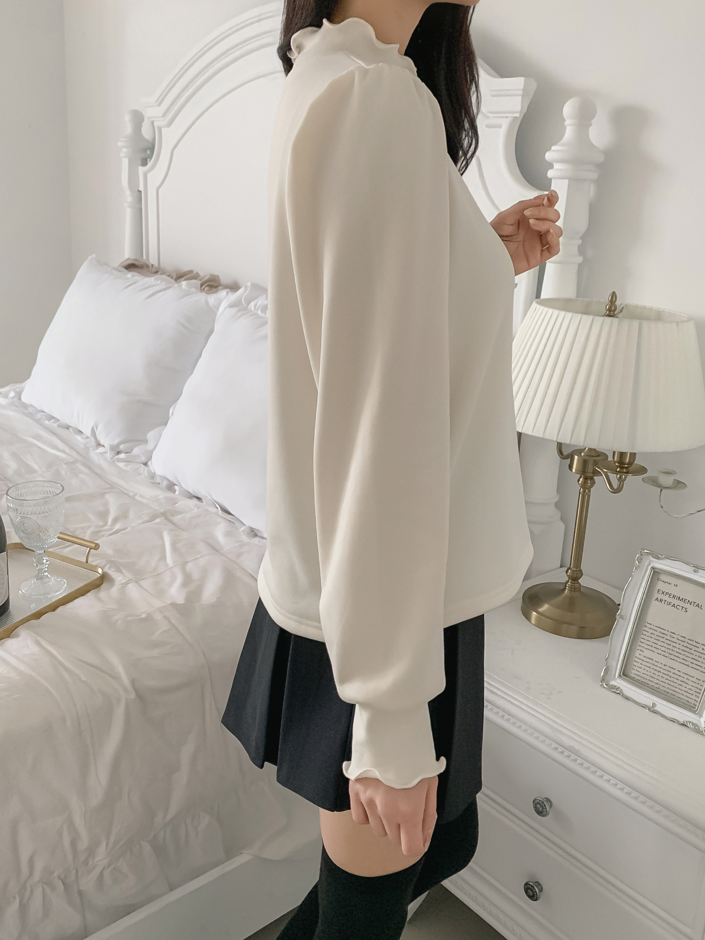 裏起毛ハーフネックメロウシャーリングペンダントブラウス | 詳細画像8