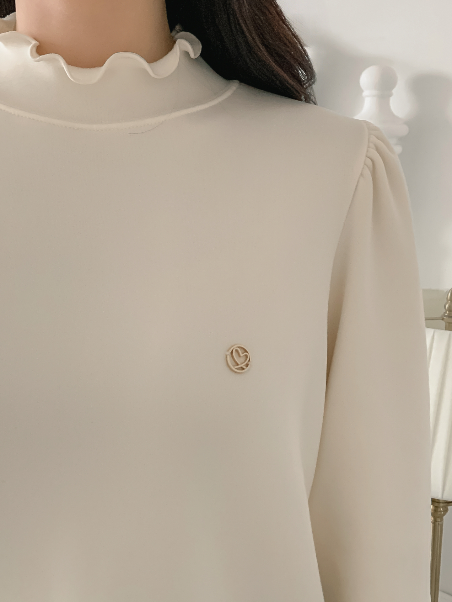 裏起毛ハーフネックメロウシャーリングペンダントブラウス | 詳細画像9