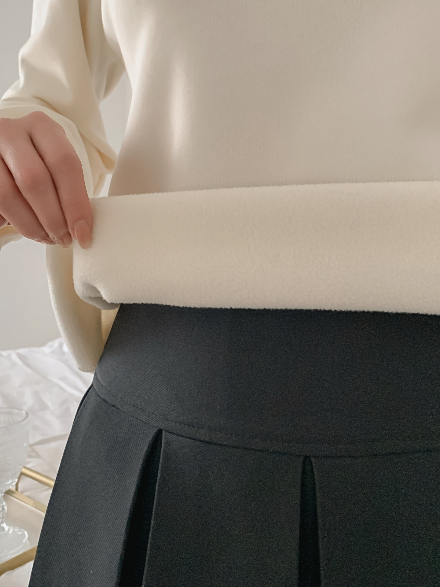 裏起毛ハーフネックメロウシャーリングペンダントブラウス | 詳細画像10