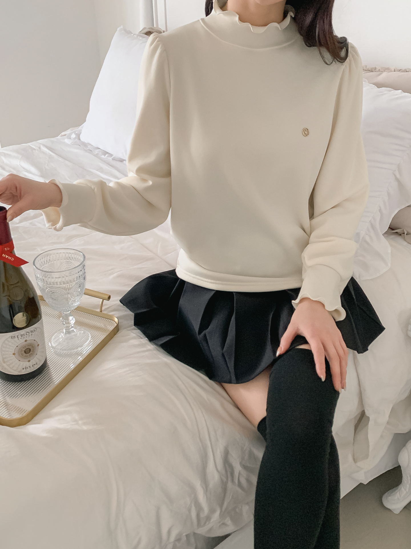 裏起毛ハーフネックメロウシャーリングペンダントブラウス | 詳細画像13