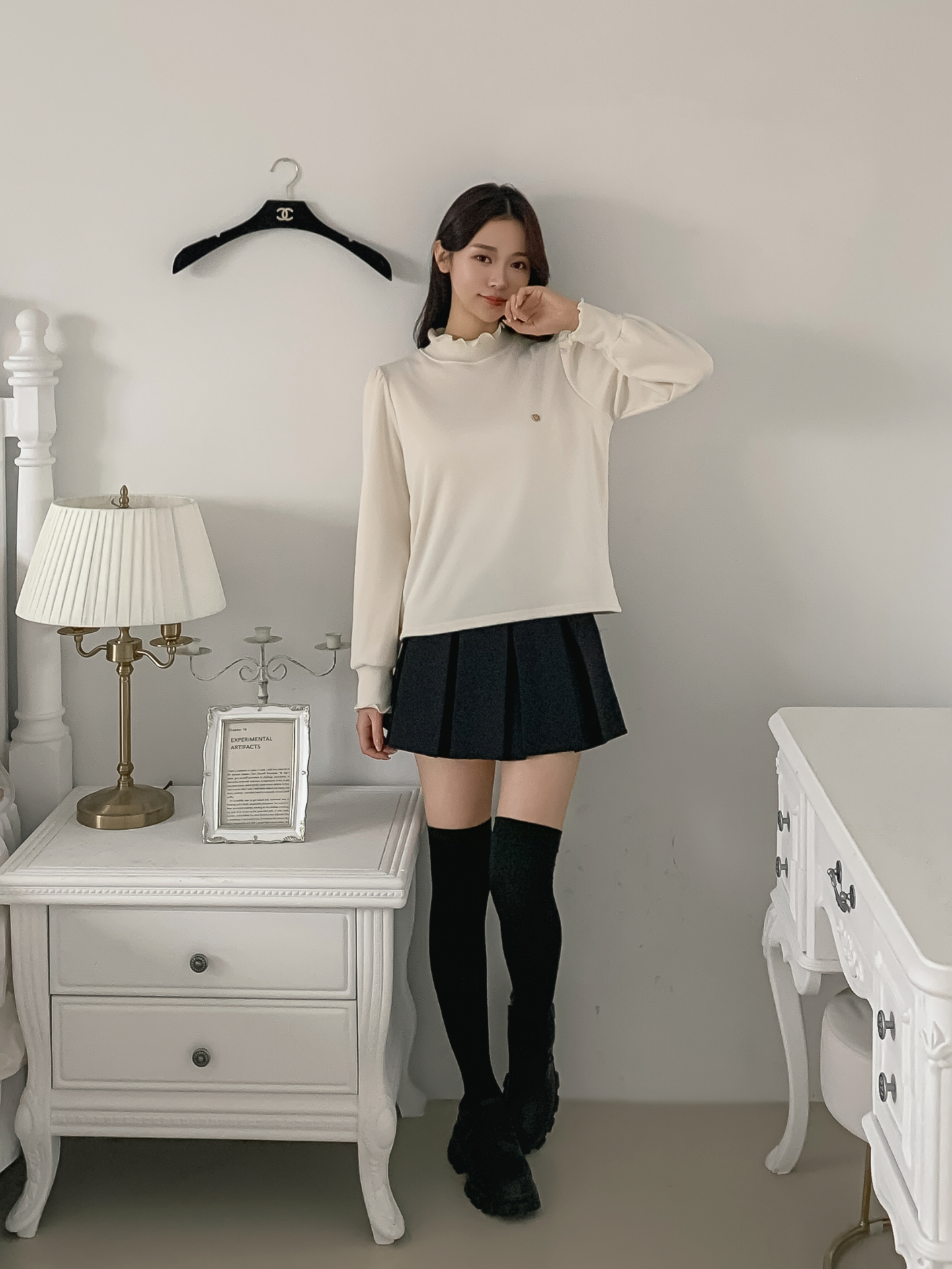 裏起毛ハーフネックメロウシャーリングペンダントブラウス | 詳細画像14