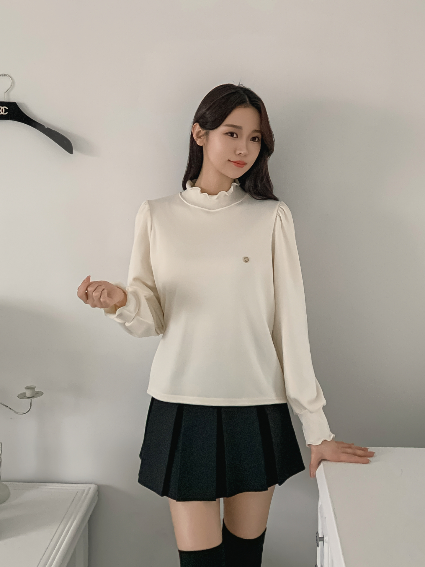 裏起毛ハーフネックメロウシャーリングペンダントブラウス | 詳細画像16