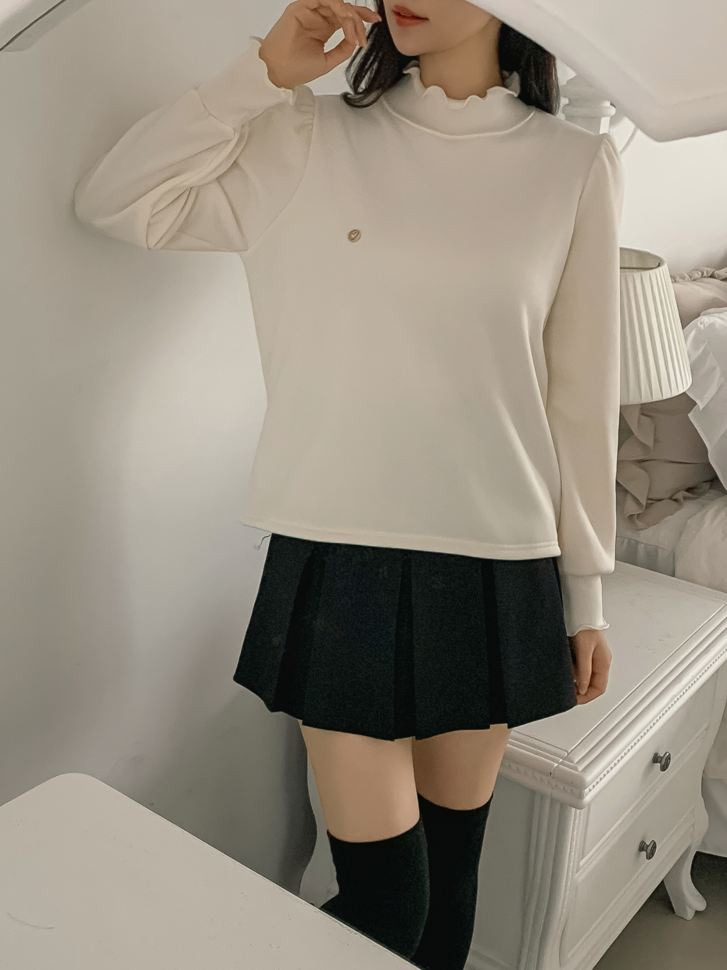 裏起毛ハーフネックメロウシャーリングペンダントブラウス | 詳細画像17