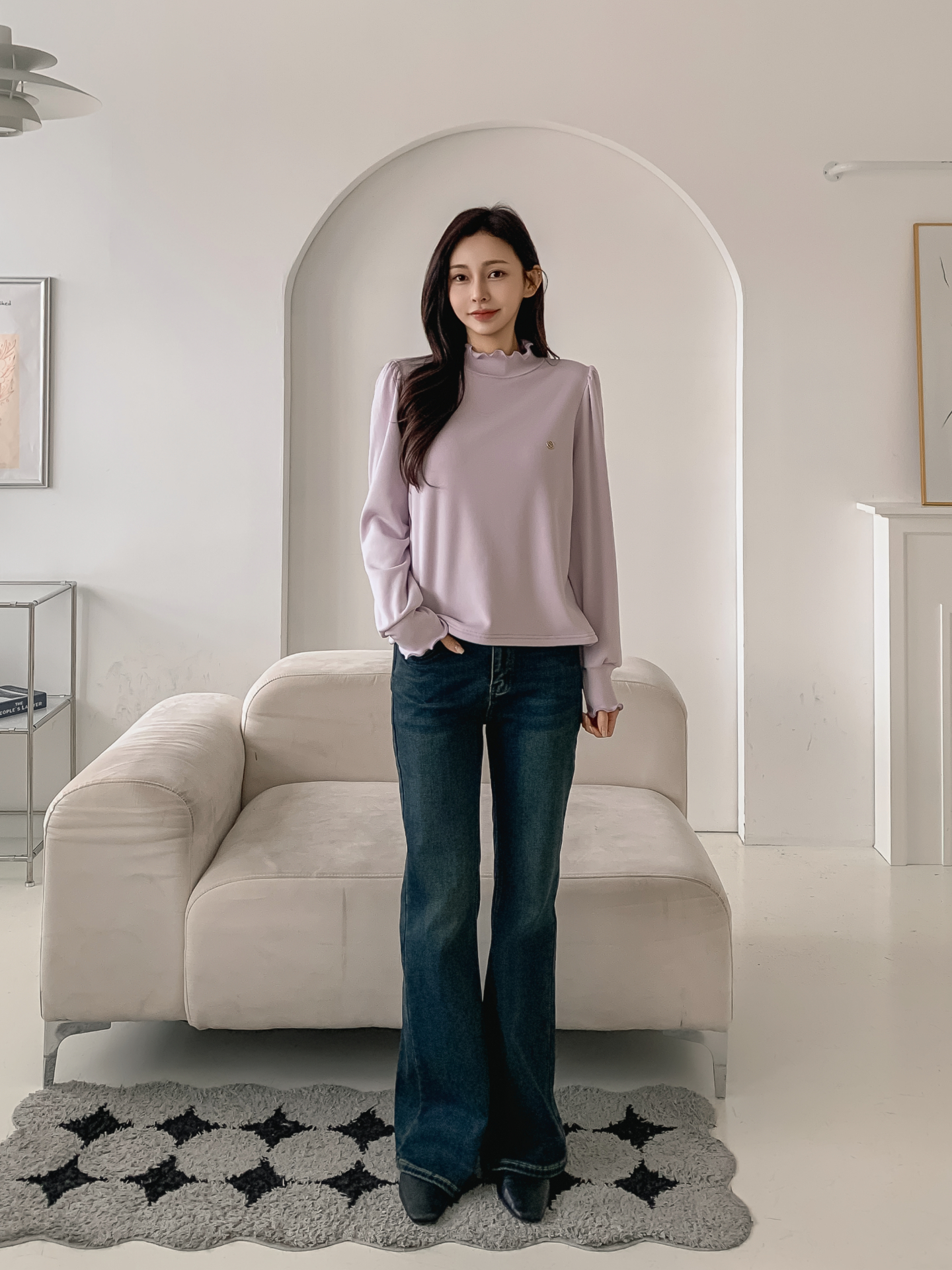 裏起毛ハーフネックメロウシャーリングペンダントブラウス | 詳細画像20