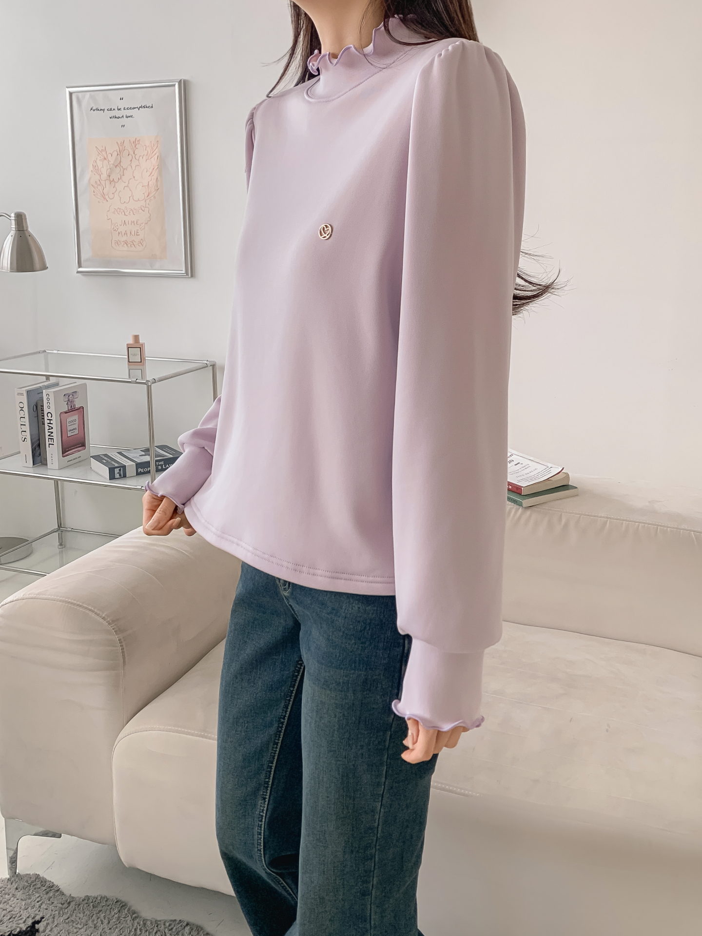 裏起毛ハーフネックメロウシャーリングペンダントブラウス | 詳細画像22