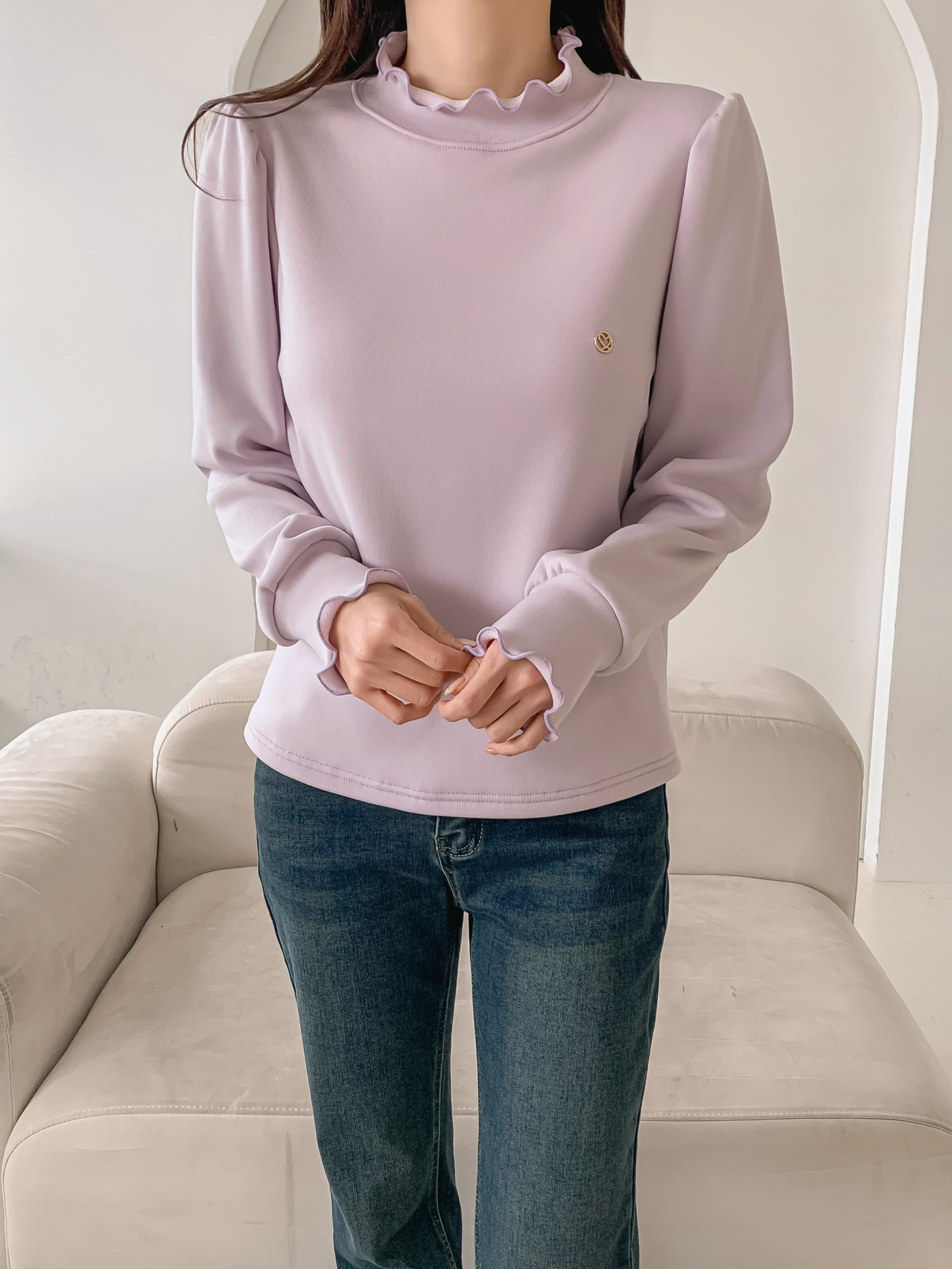 裏起毛ハーフネックメロウシャーリングペンダントブラウス | 詳細画像26