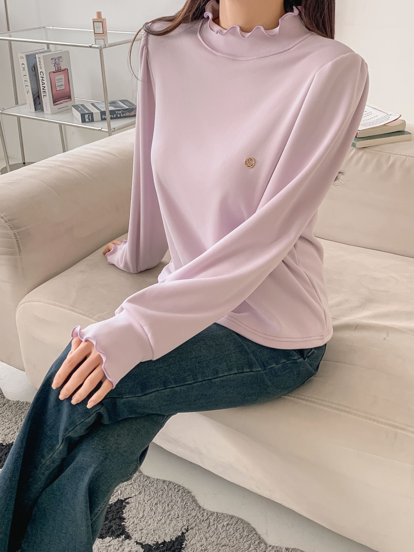 裏起毛ハーフネックメロウシャーリングペンダントブラウス | 詳細画像27