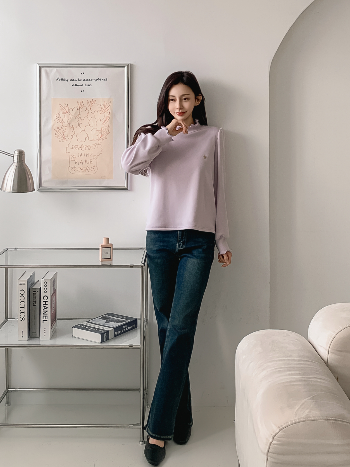 裏起毛ハーフネックメロウシャーリングペンダントブラウス | 詳細画像29