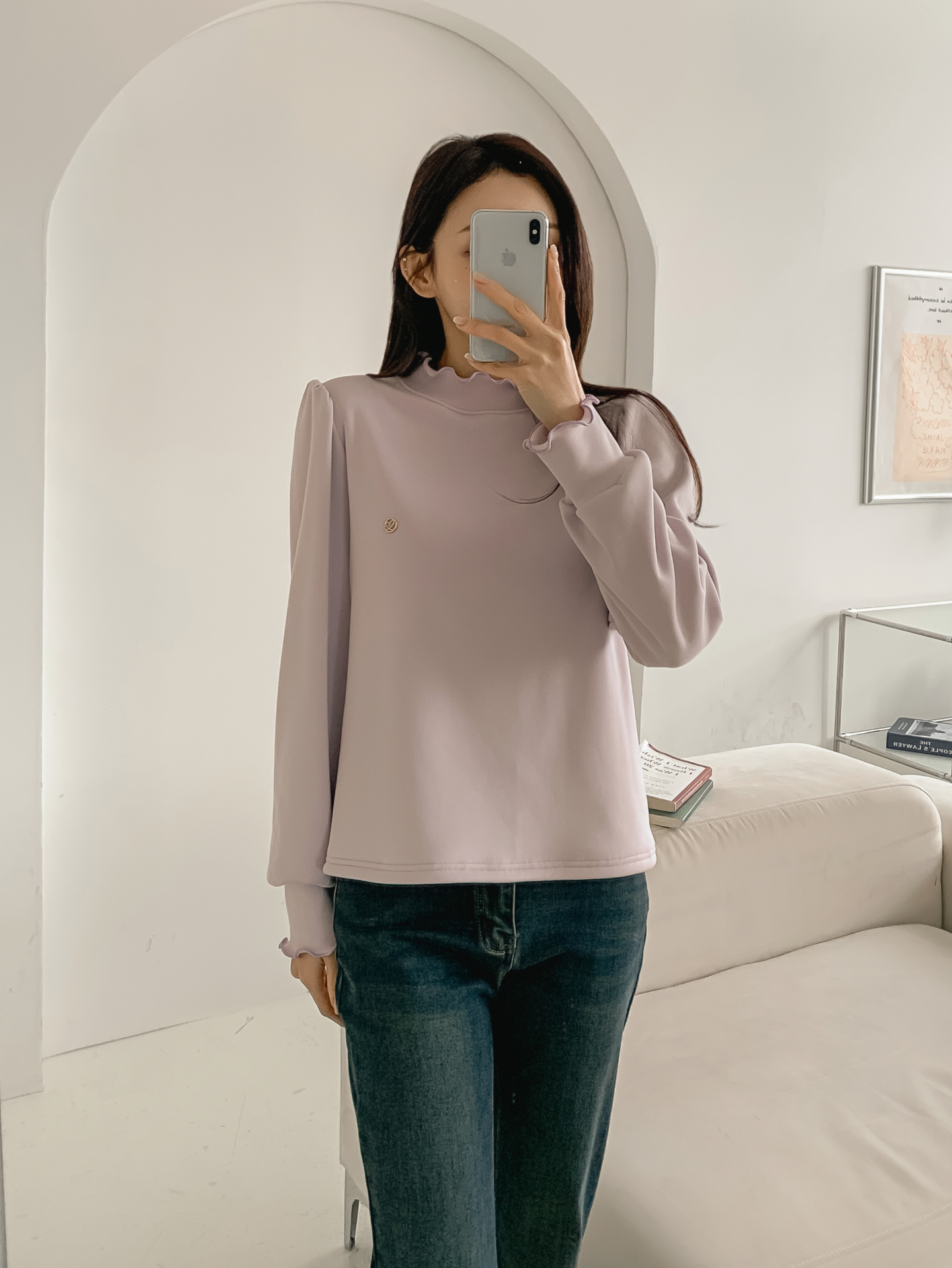 裏起毛ハーフネックメロウシャーリングペンダントブラウス | 詳細画像31