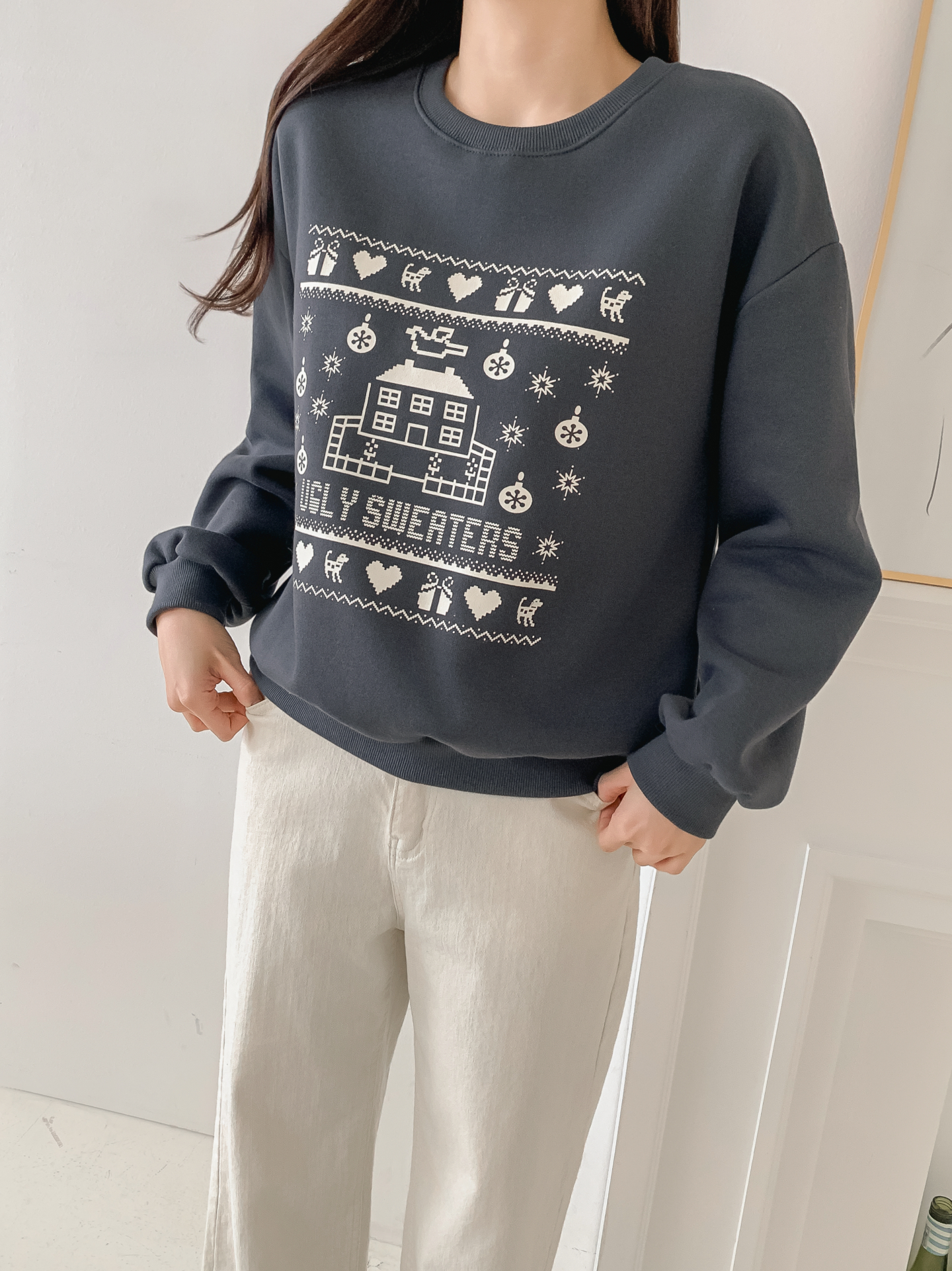 裏起毛ラウンドネックプリントスウェット | 詳細画像7