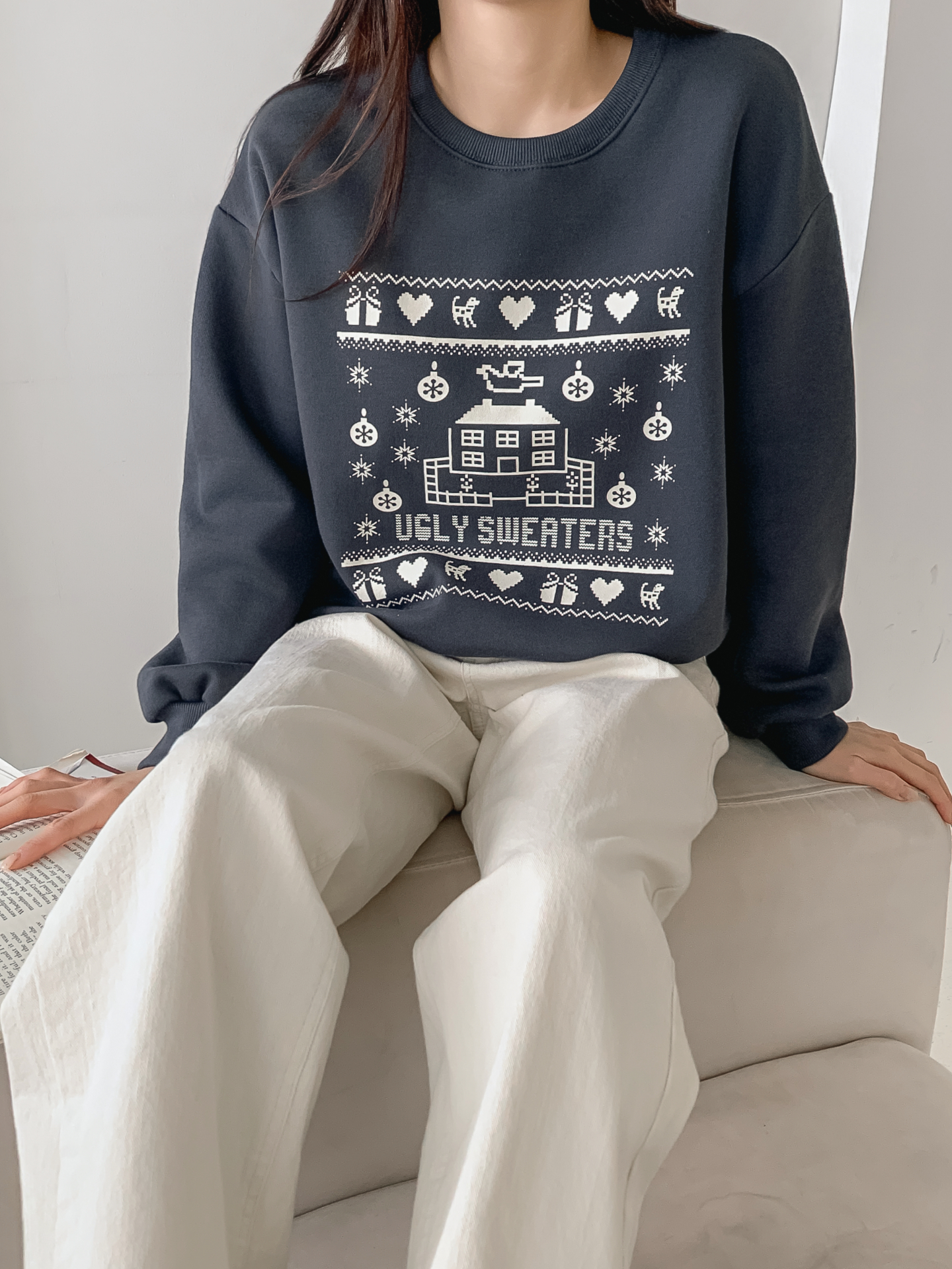 裏起毛ラウンドネックプリントスウェット | 詳細画像12