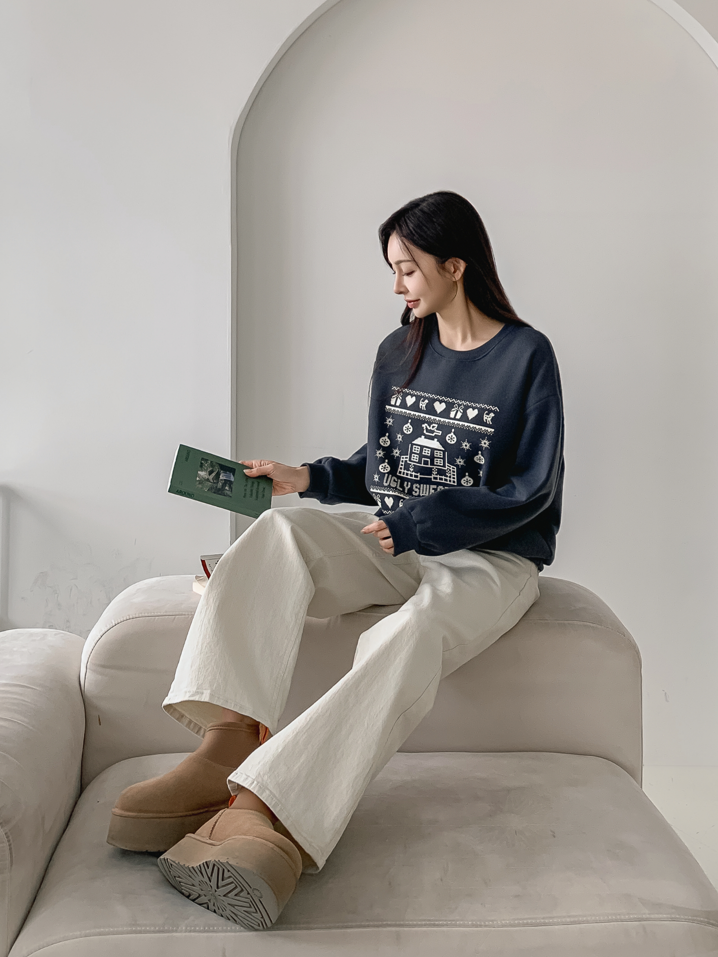 裏起毛ラウンドネックプリントスウェット | 詳細画像13