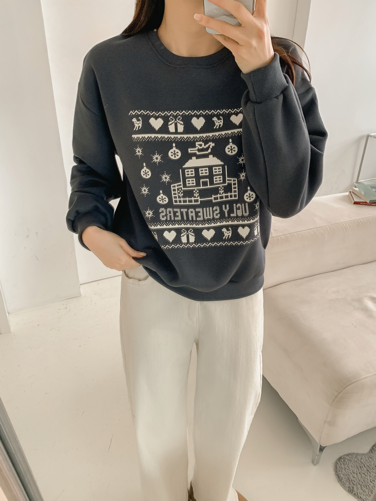 裏起毛ラウンドネックプリントスウェット | 詳細画像16