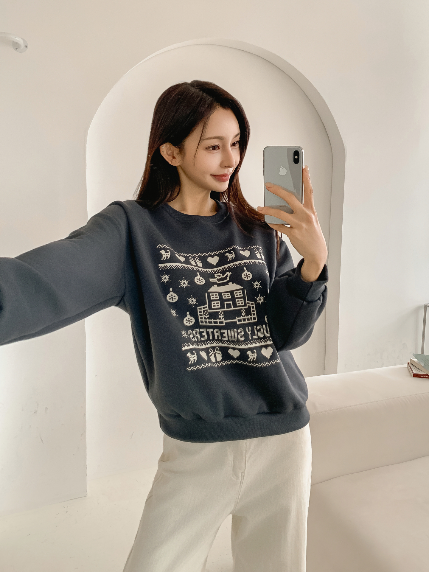 裏起毛ラウンドネックプリントスウェット | 詳細画像17