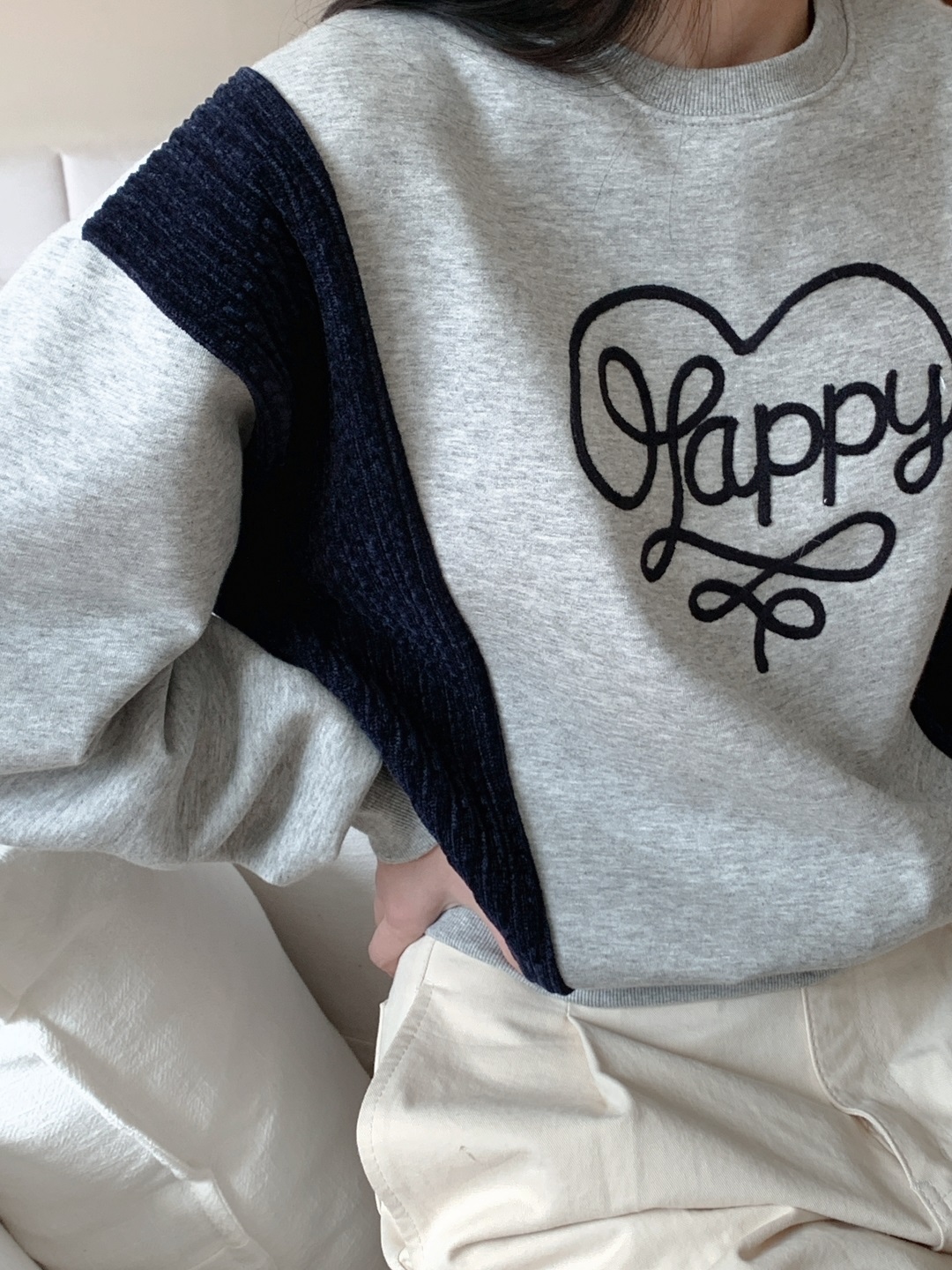 裏起毛ラウンドネック刺繍配色スウェット | 詳細画像17