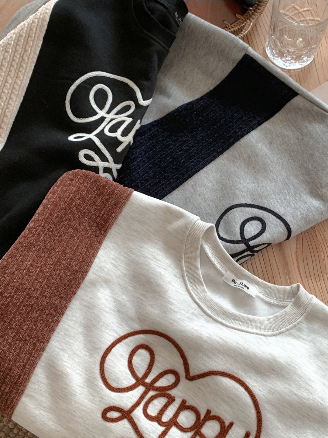 裏起毛ラウンドネック刺繍配色スウェット | 詳細画像18