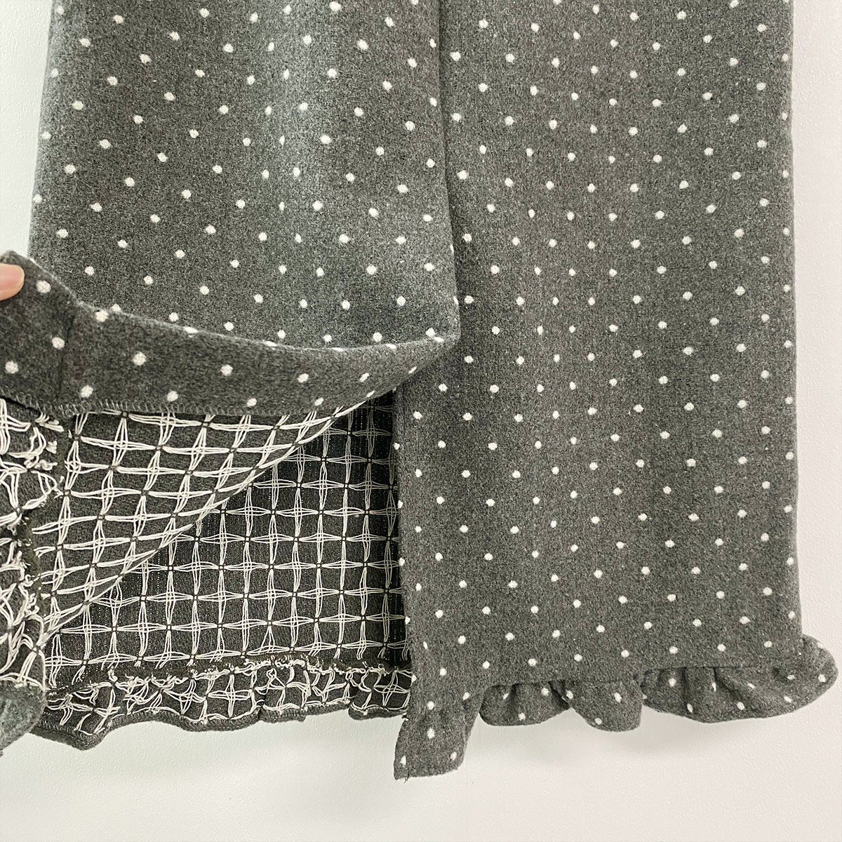 ウール混フリルスリットバックゴムIラインドットスカート | 詳細画像17