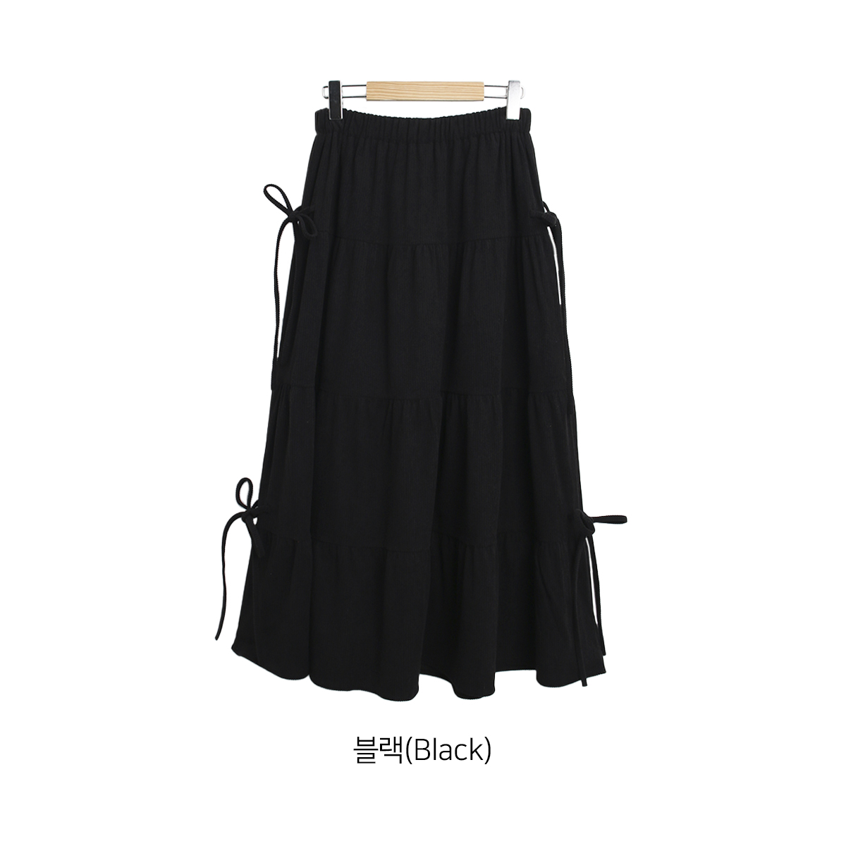 コーデュロイリボンウエストゴムロングAラインカラースカート | 詳細画像12