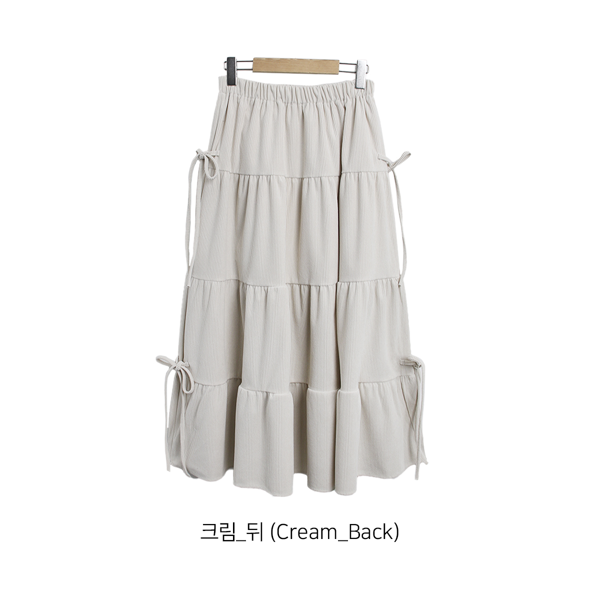 コーデュロイリボンウエストゴムロングAラインカラースカート | 詳細画像15