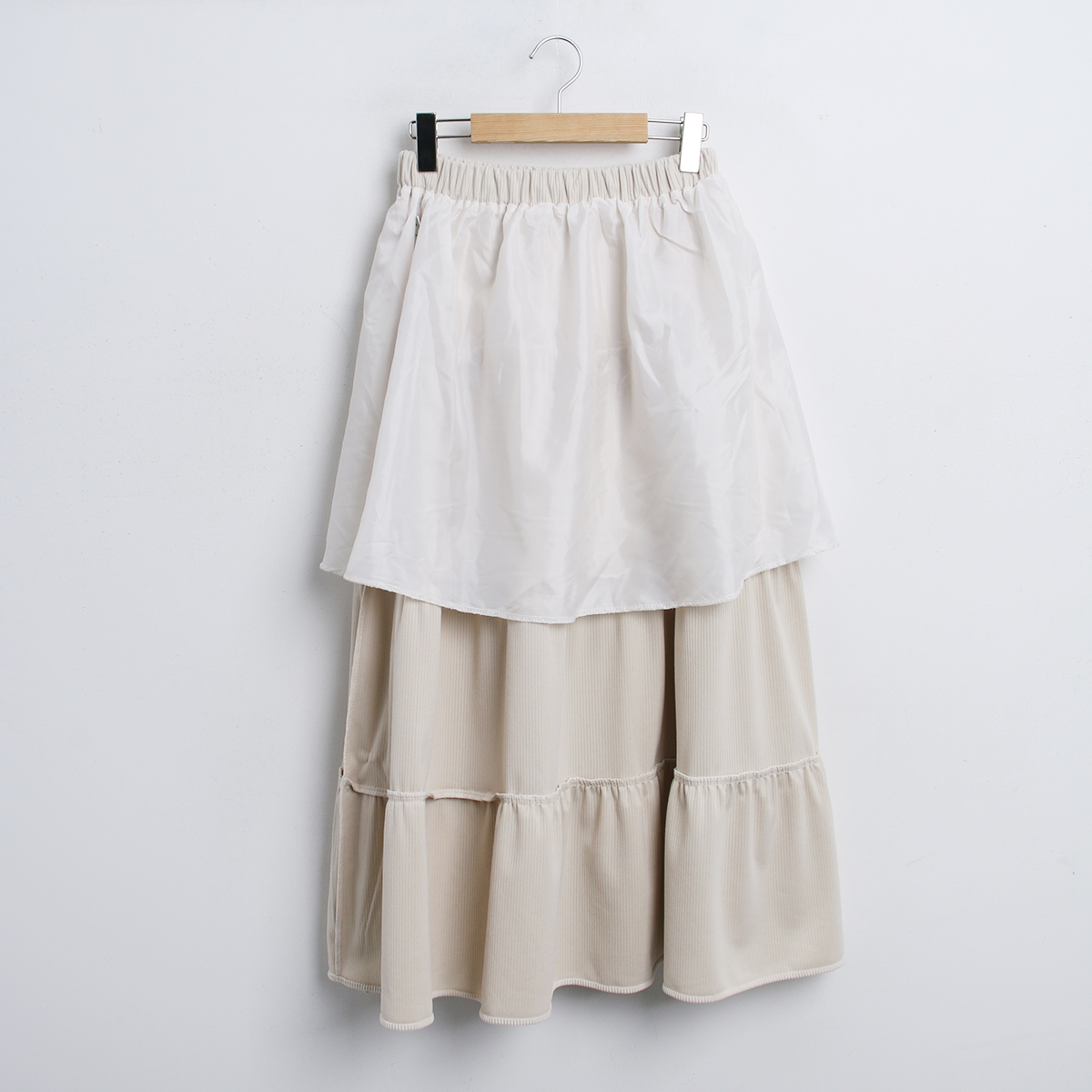 コーデュロイリボンウエストゴムロングAラインカラースカート | 詳細画像17