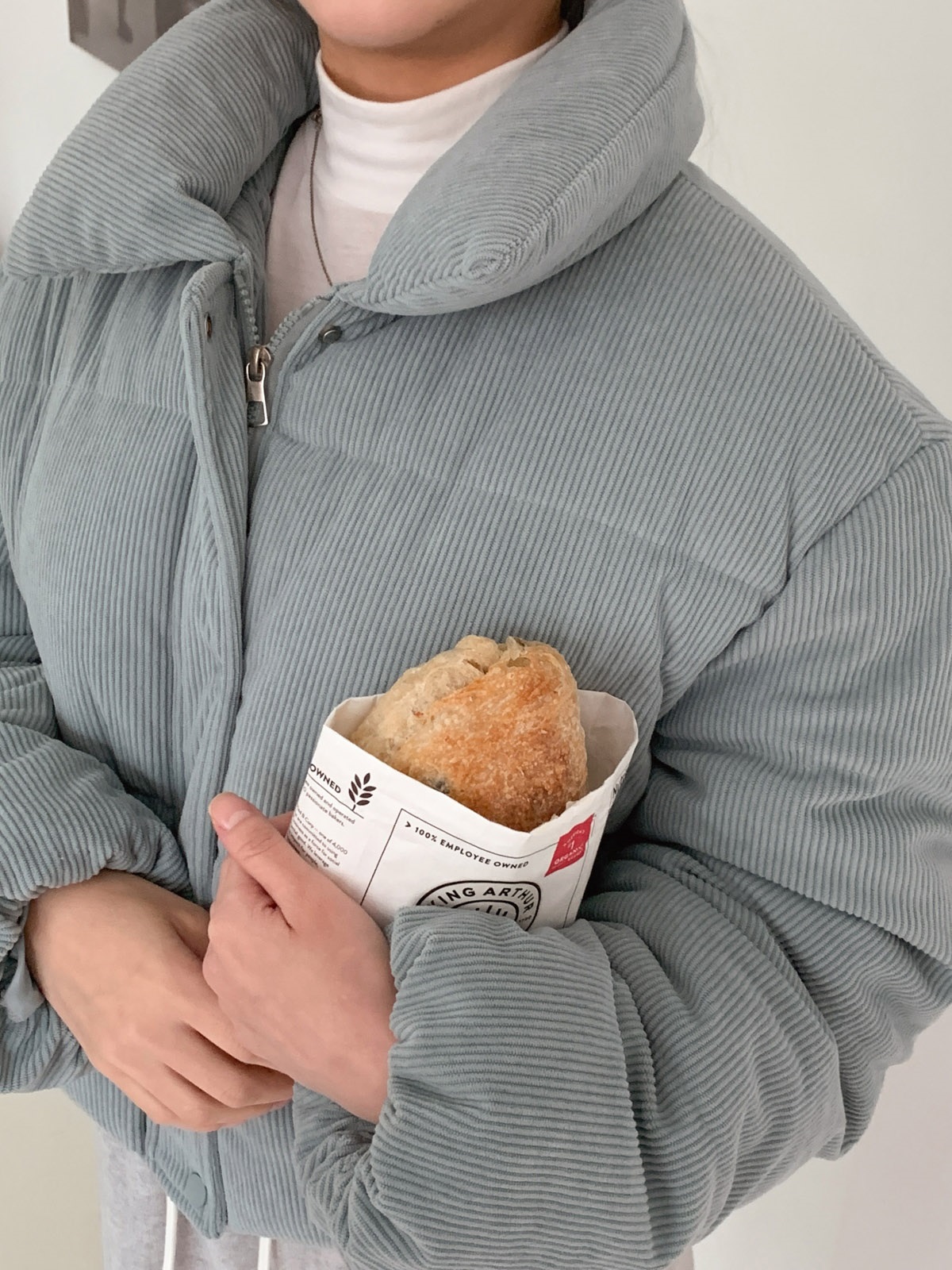 コーデュロイジップアップハイネックスナップボタンカラーダウンジャケット | 詳細画像6