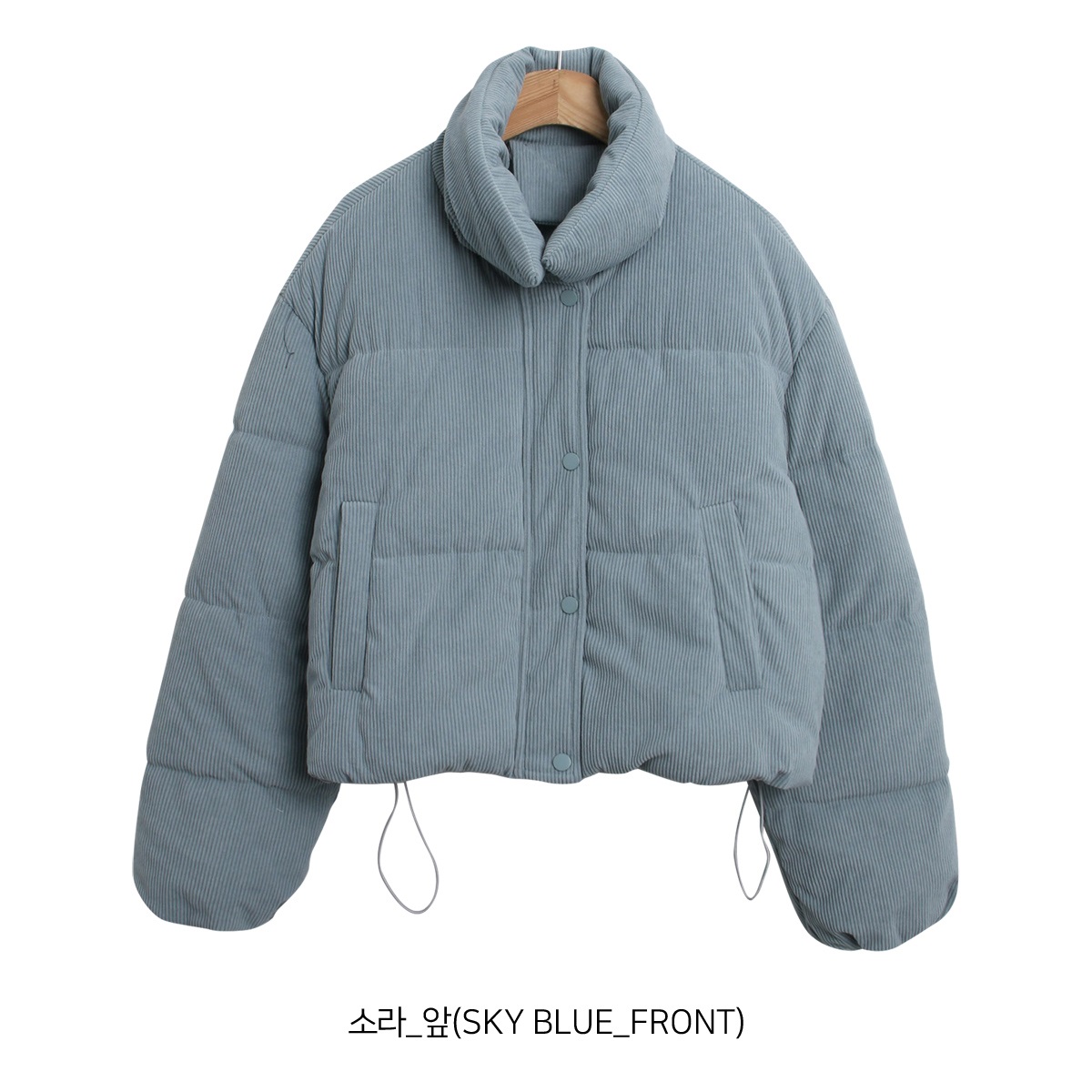 コーデュロイジップアップハイネックスナップボタンカラーダウンジャケット | 詳細画像17