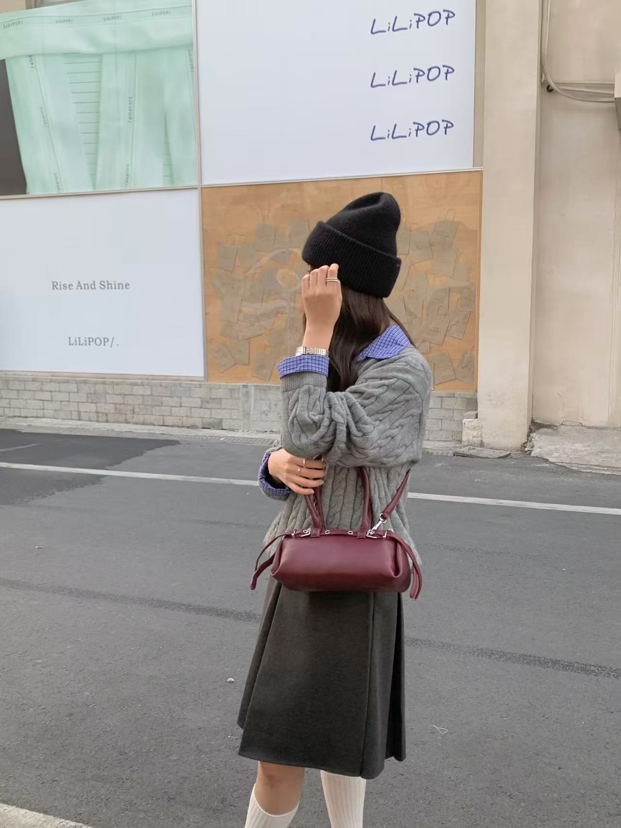 レザー調バックルカラーショルダーバッグ2WAYストラップセット(バックルあり) | 詳細画像3