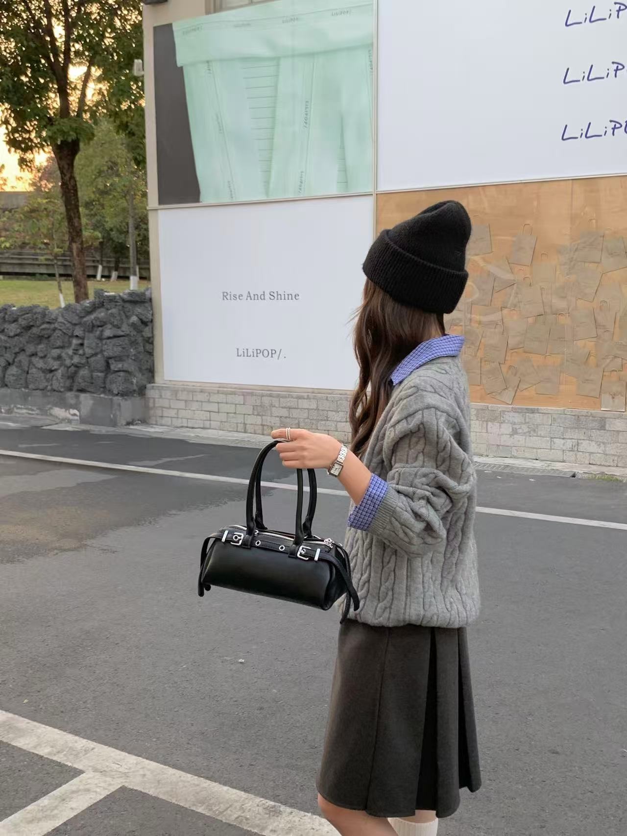 レザー調バックルカラーショルダーバッグ2WAYストラップセット(バックルあり) | 詳細画像4