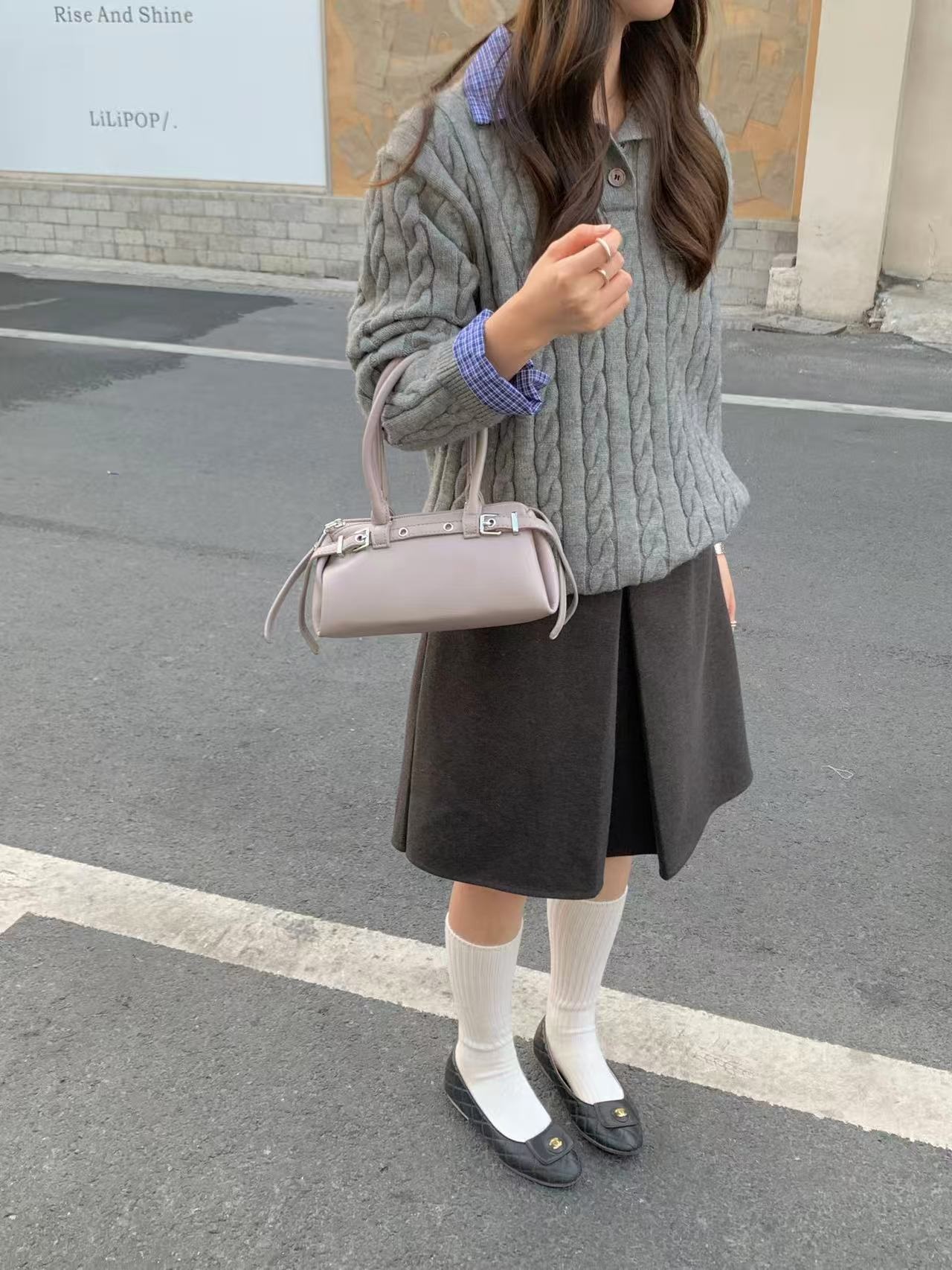 レザー調バックルカラーショルダーバッグ2WAYストラップセット(バックルあり) | 詳細画像12