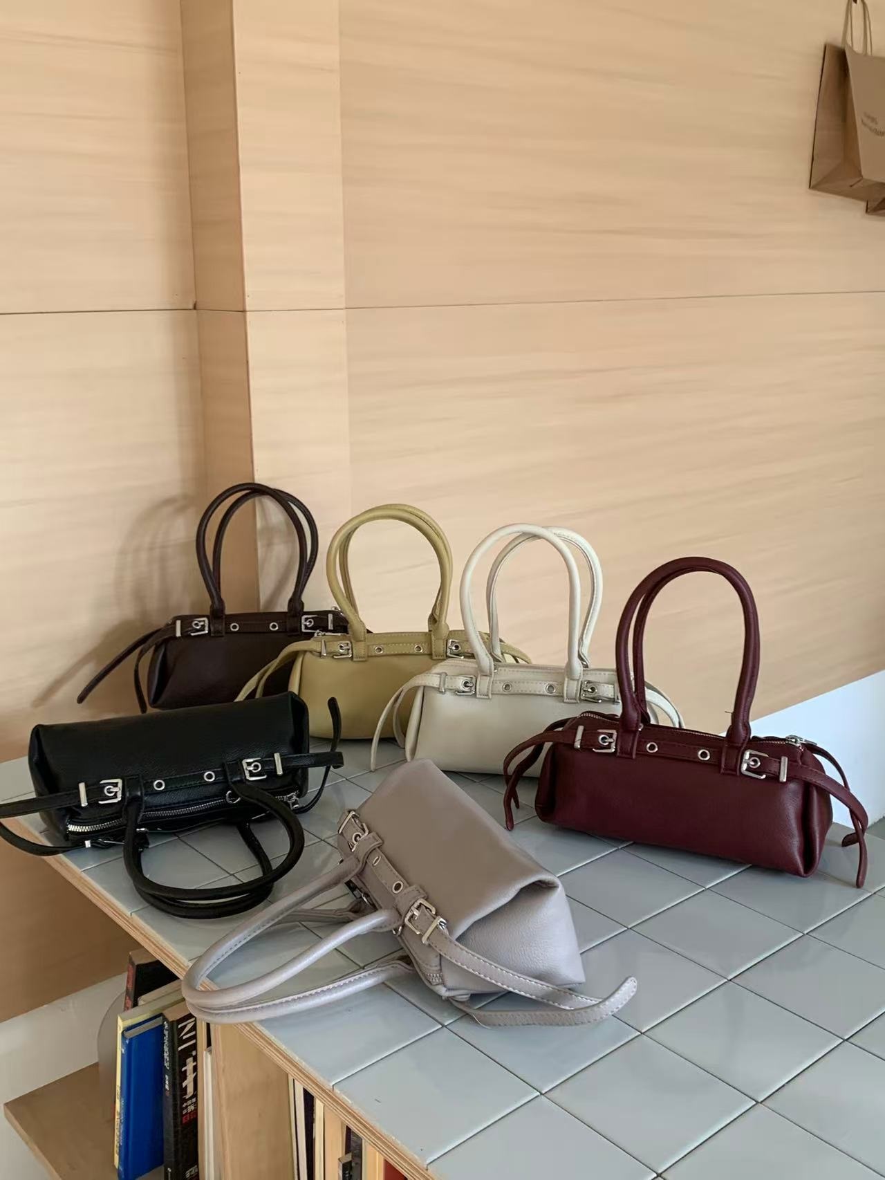 レザー調バックルカラーショルダーバッグ2WAYストラップセット(バックルあり) | 詳細画像17