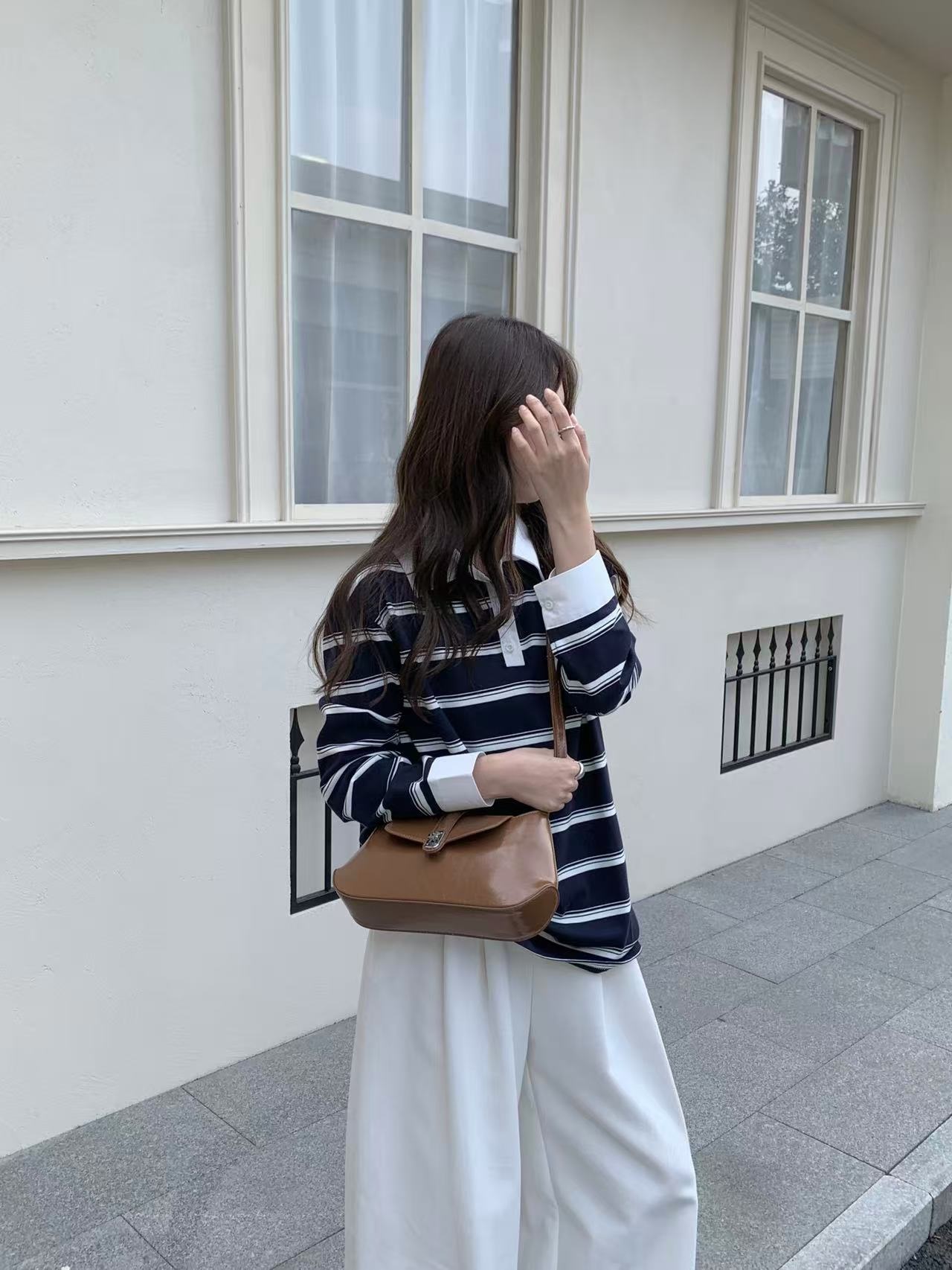 レザー調カラーショルダーバッグ2WAYストラップセット(バックルあり) | 詳細画像3