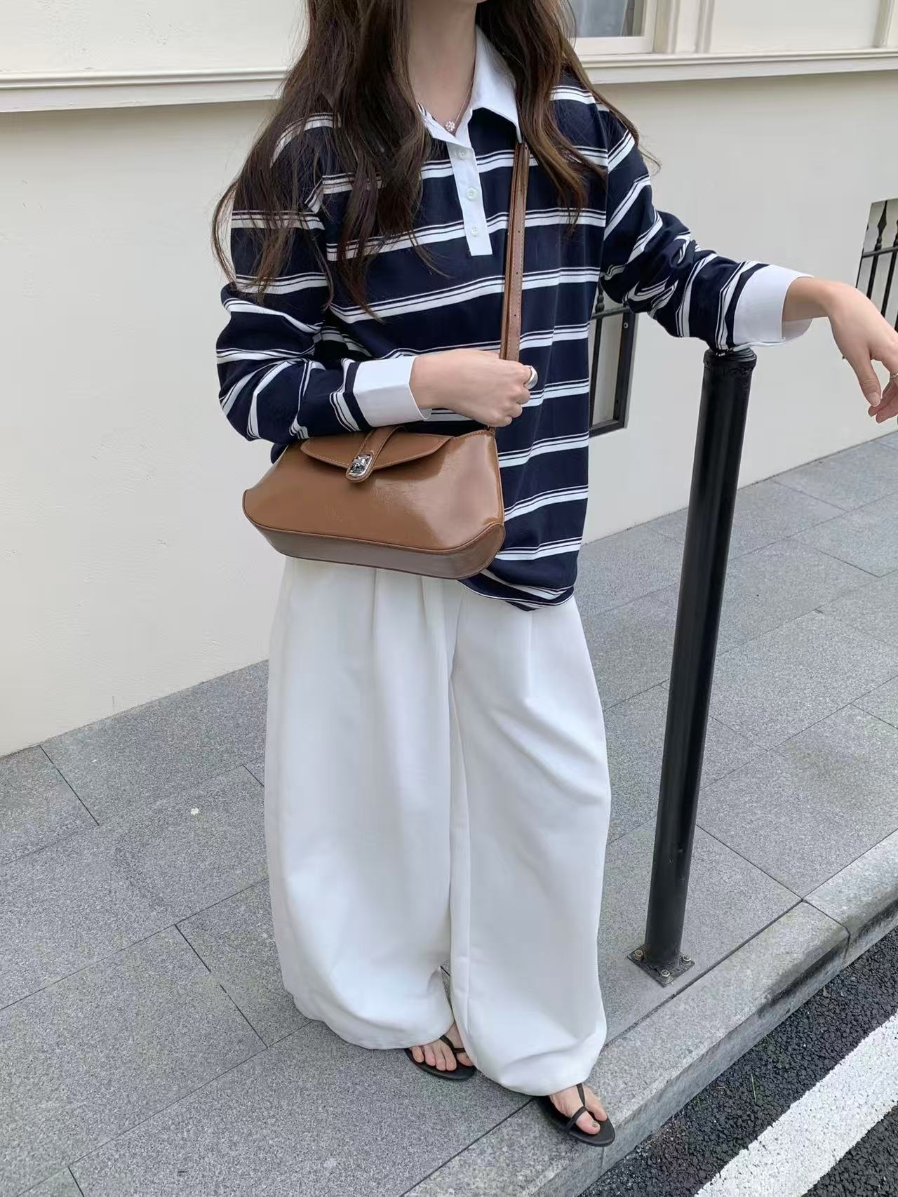 レザー調カラーショルダーバッグ2WAYストラップセット(バックルあり) | 詳細画像4