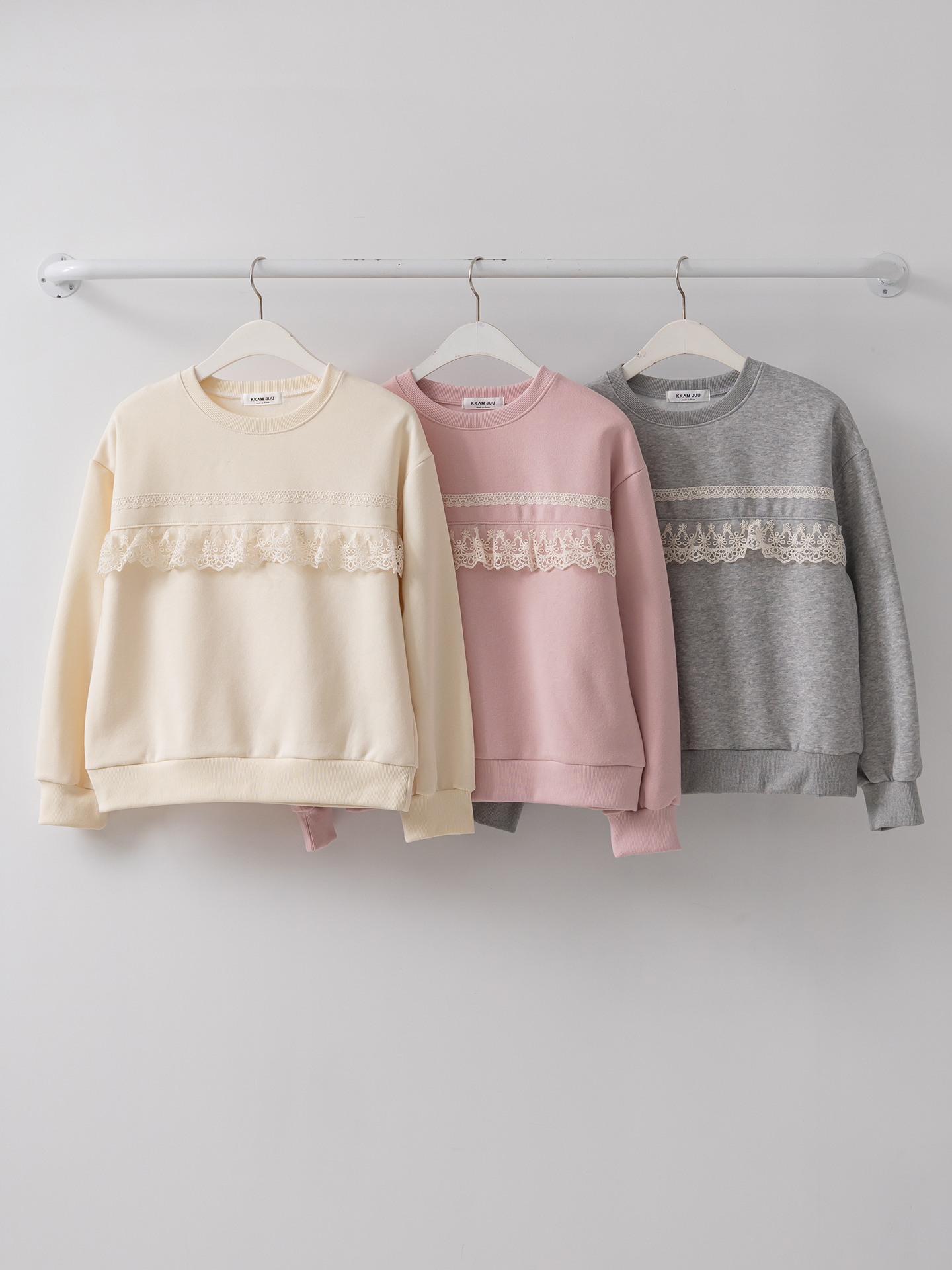 裏起毛ラウンドネックベーシックレースカラースウェット | 詳細画像2