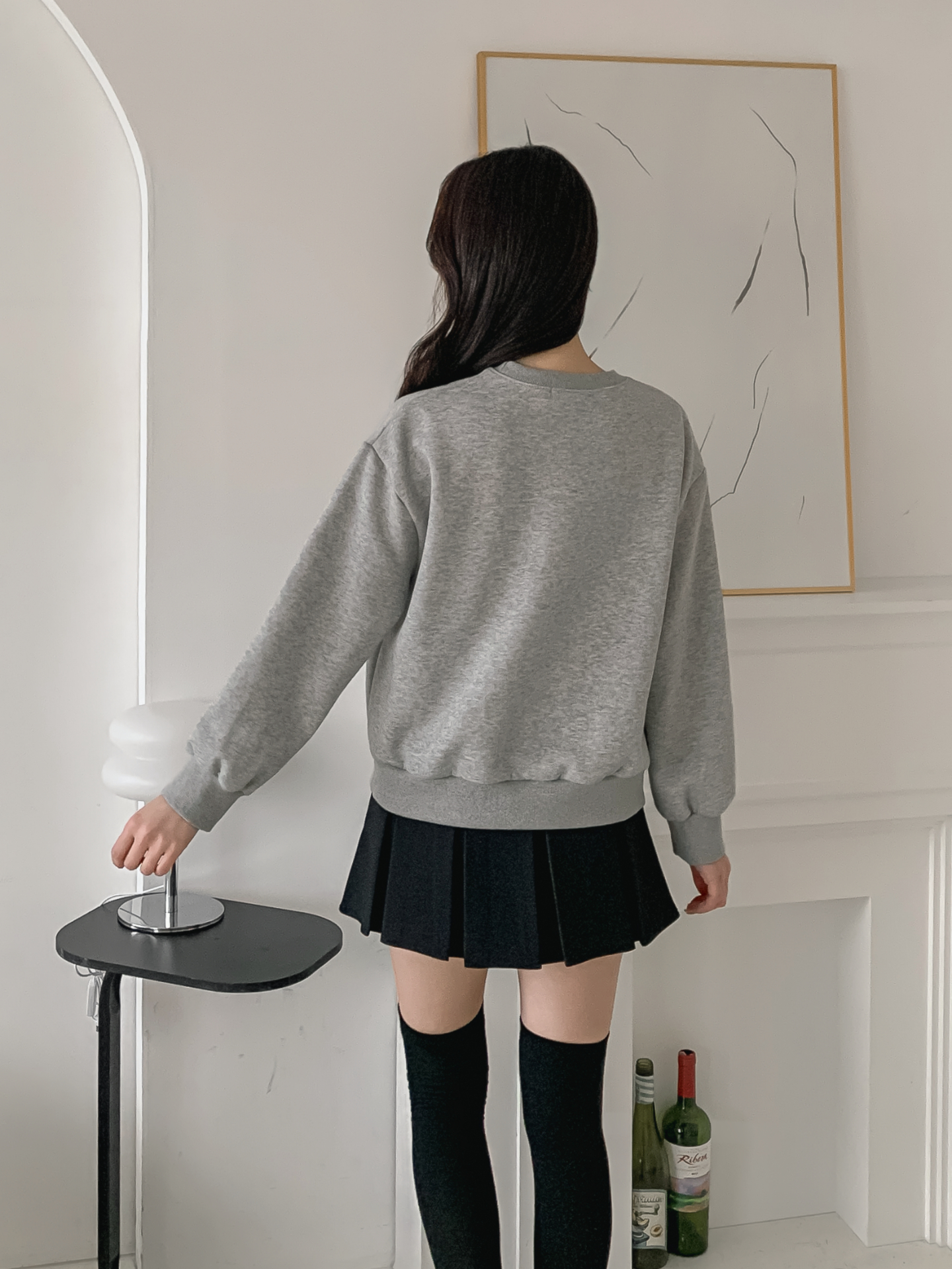 裏起毛ラウンドネックベーシックレースカラースウェット | 詳細画像9