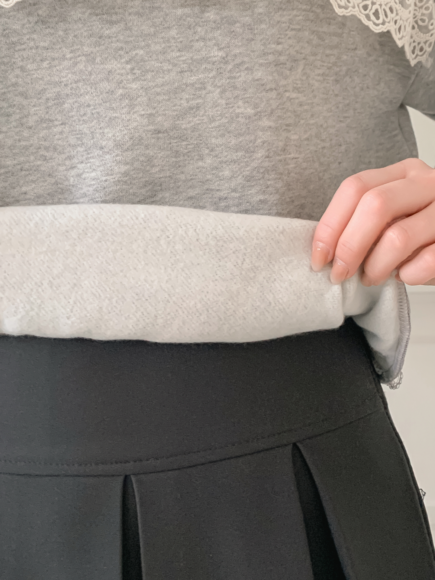 裏起毛ラウンドネックベーシックレースカラースウェット | 詳細画像11