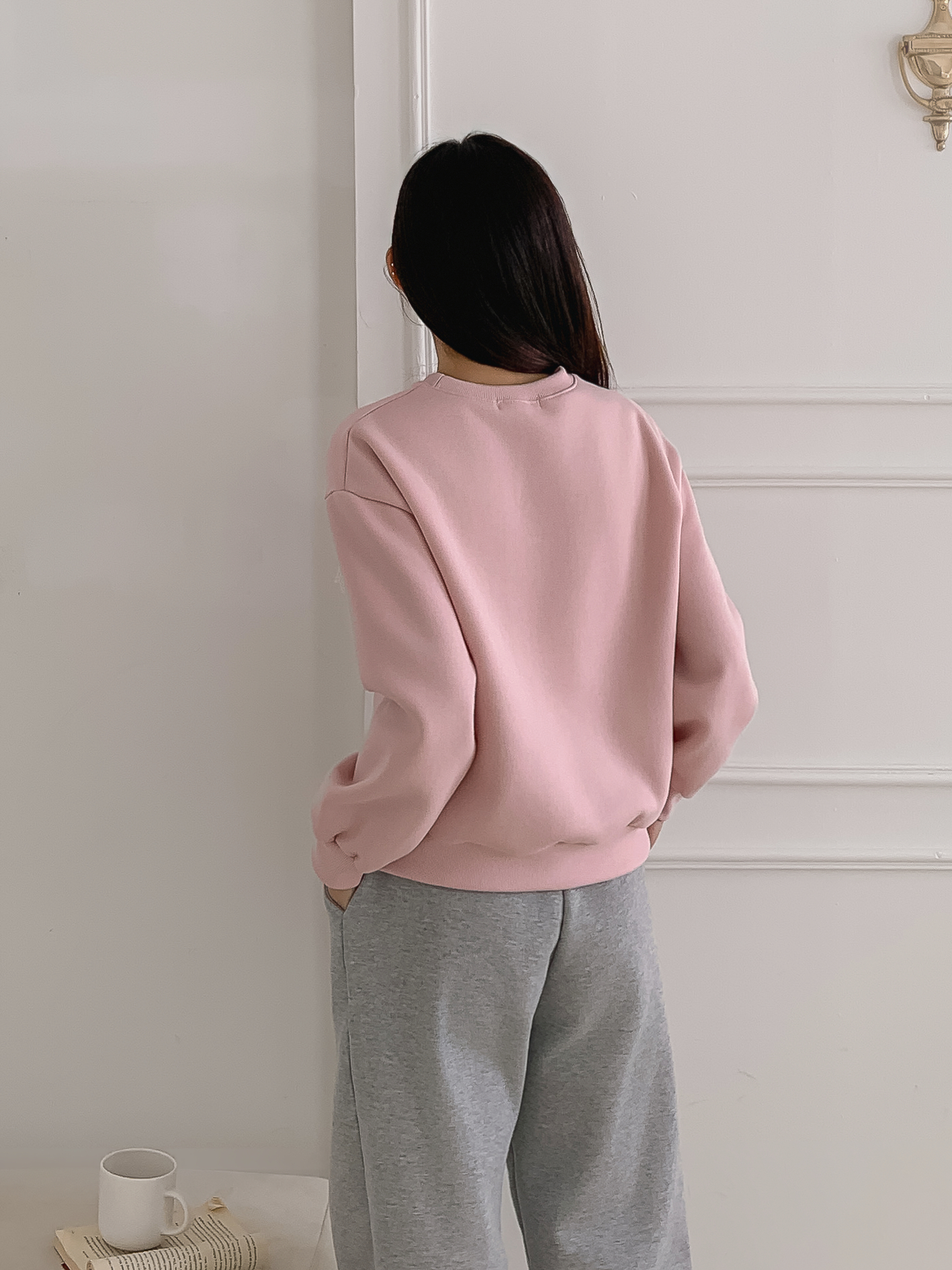 裏起毛ラウンドネックベーシックレースカラースウェット | 詳細画像25