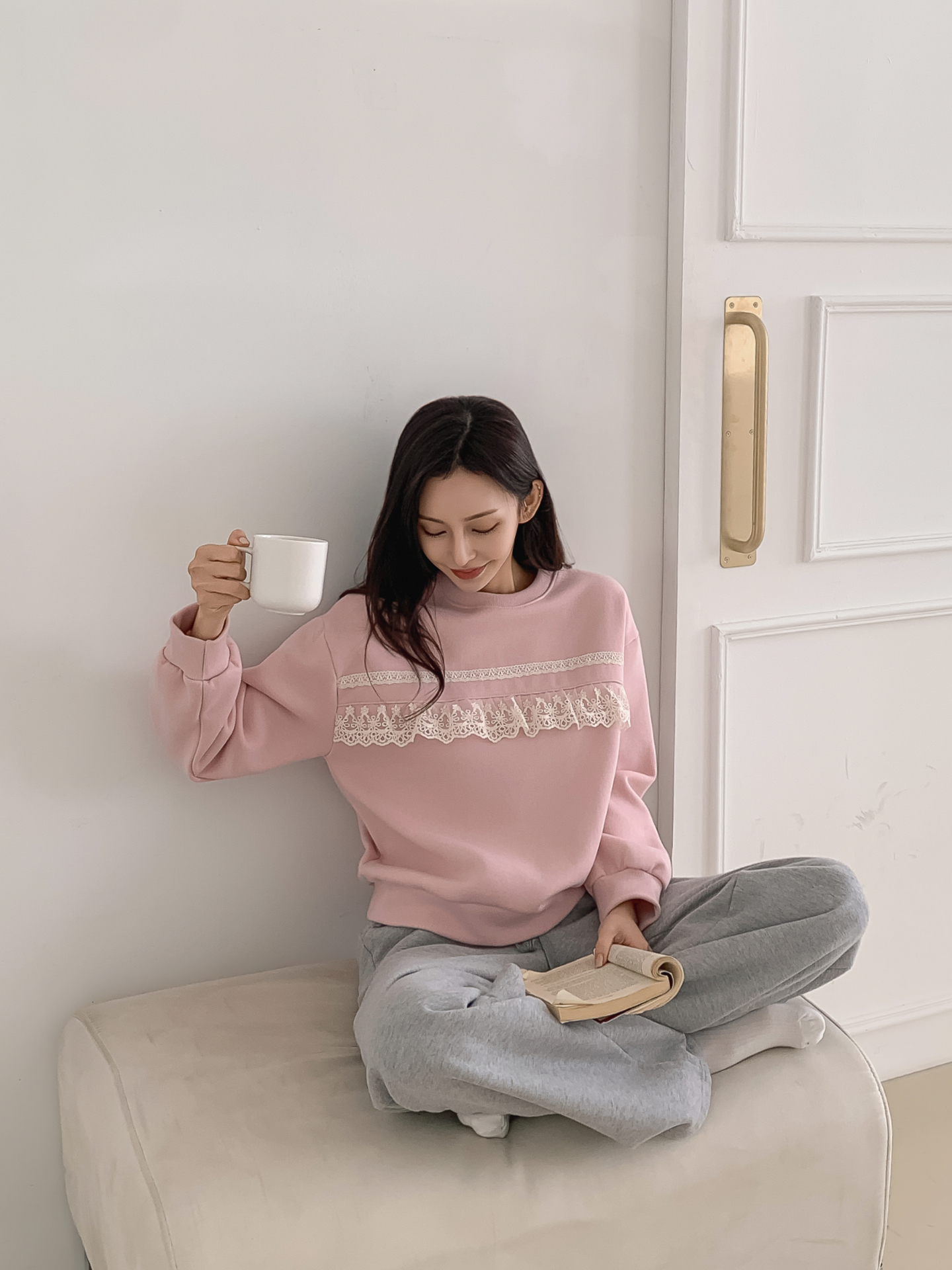 裏起毛ラウンドネックベーシックレースカラースウェット | 詳細画像29