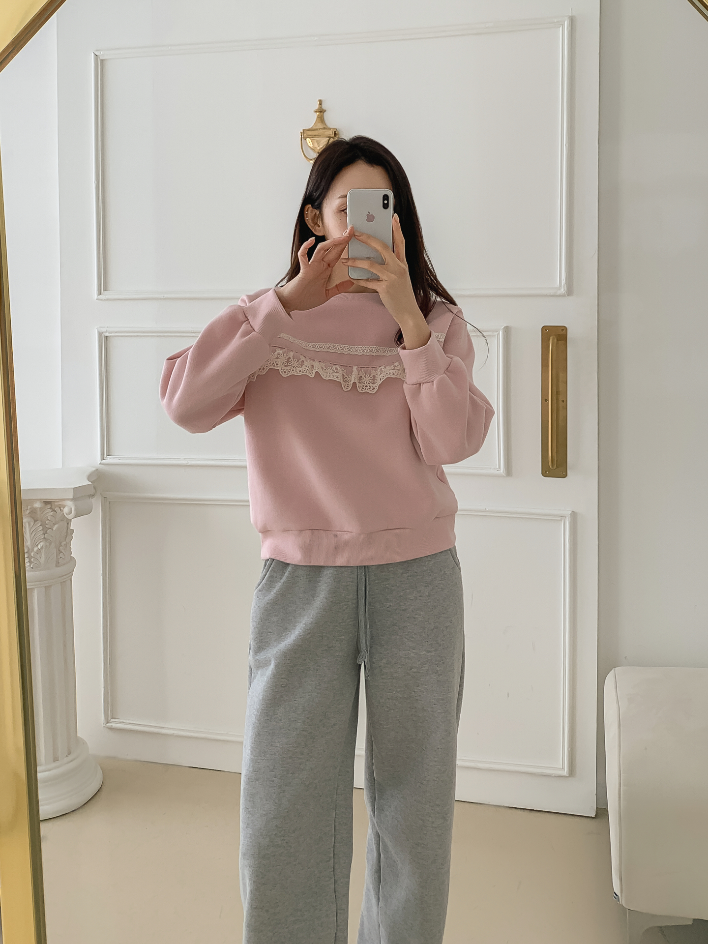 裏起毛ラウンドネックベーシックレースカラースウェット | 詳細画像31